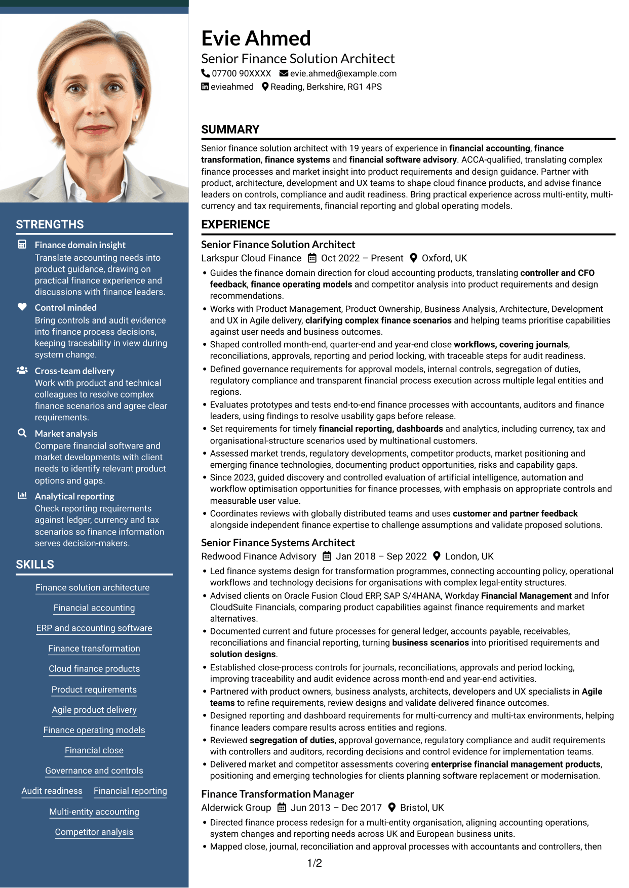 CV example — page 1