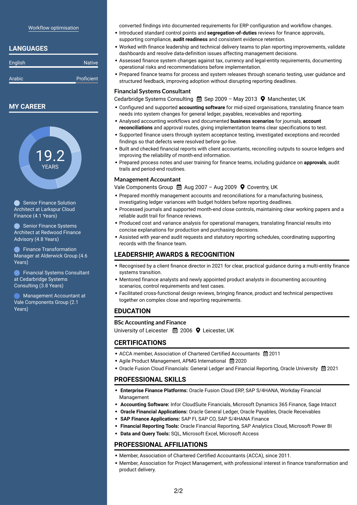 CV example — page 2