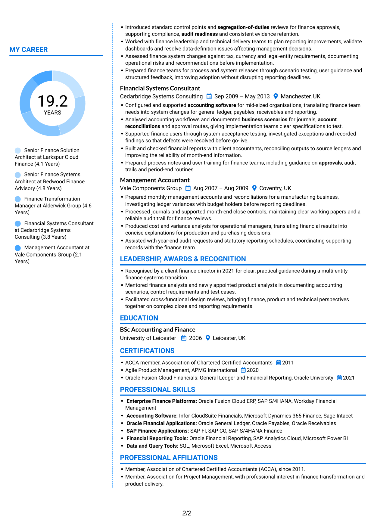 CV example — page 2