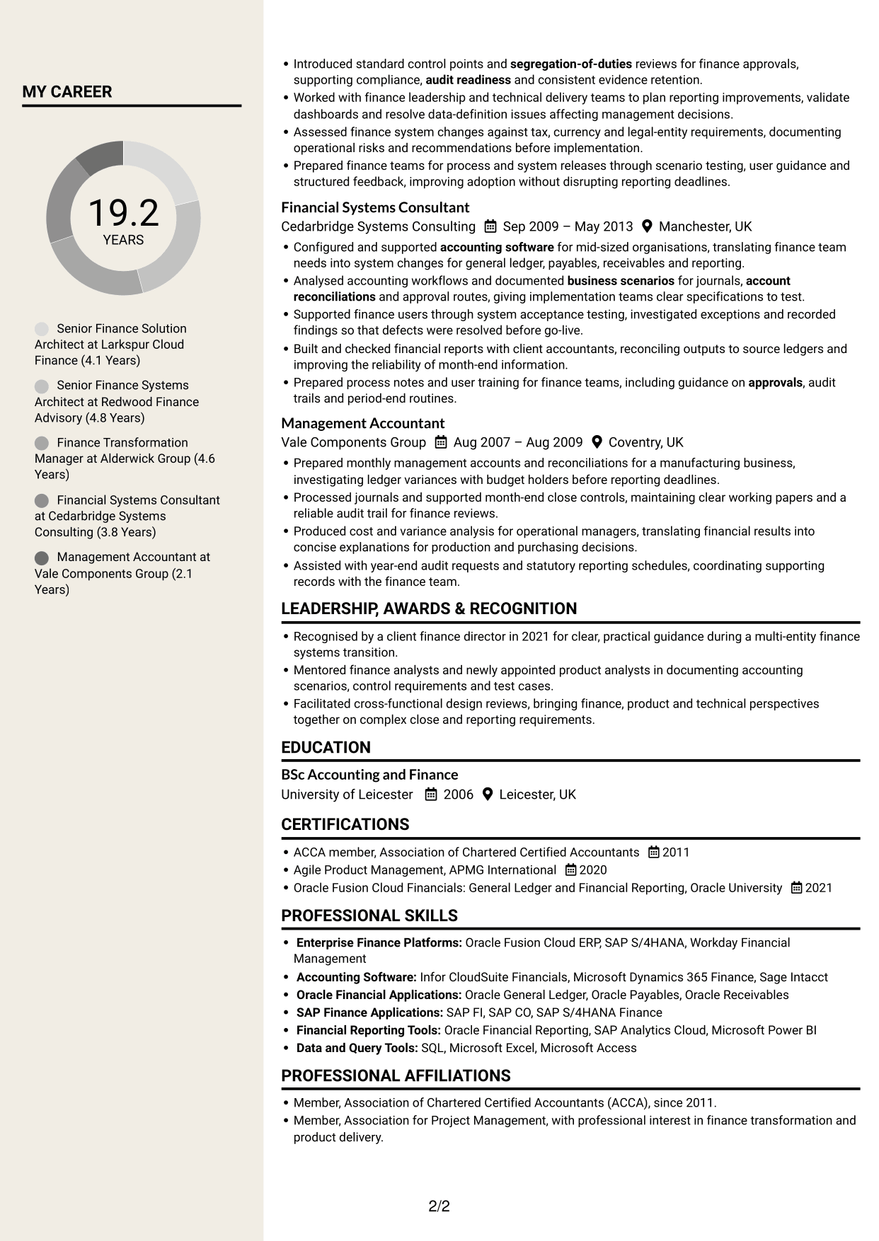 CV example — page 2