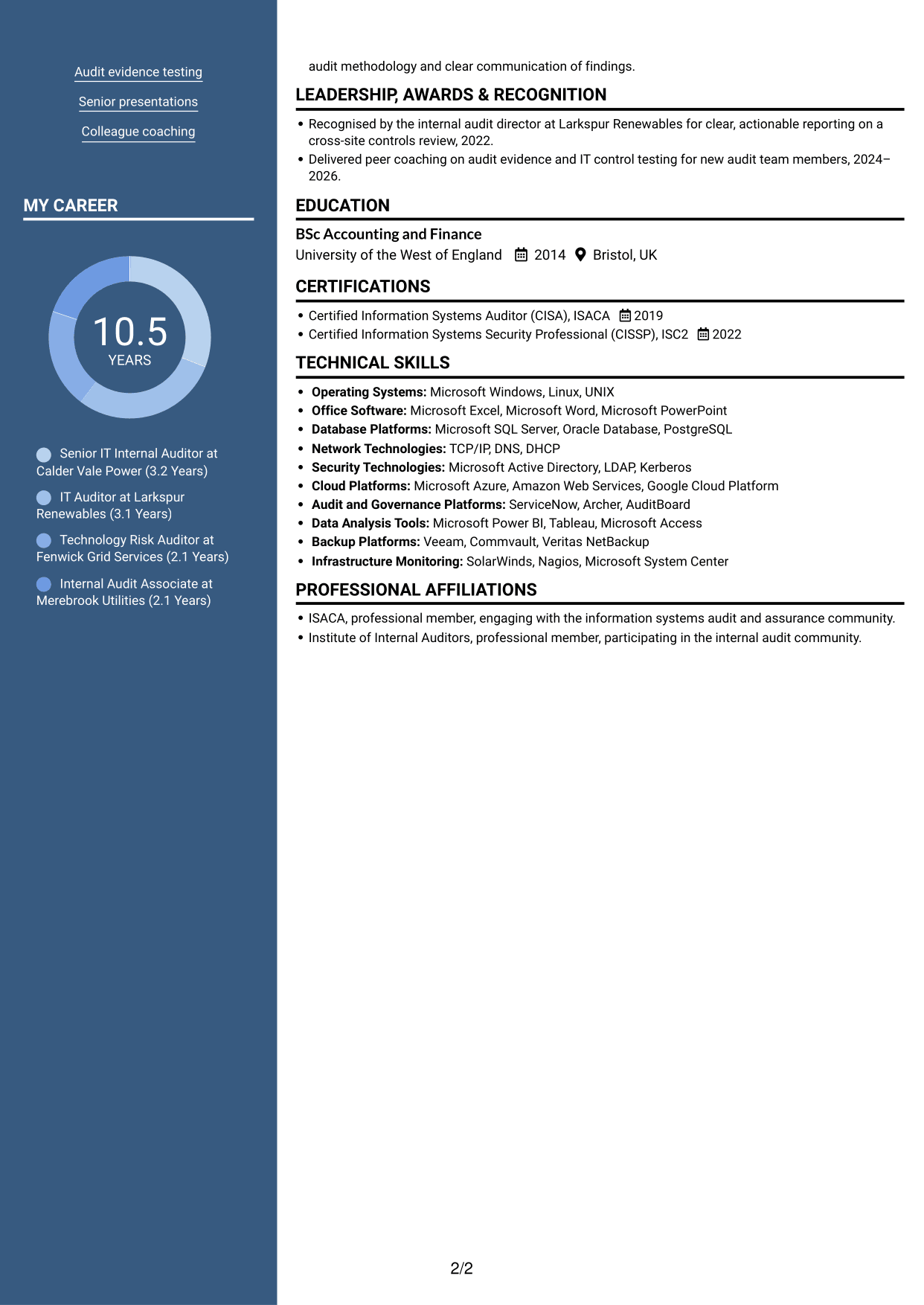 CV example — page 2