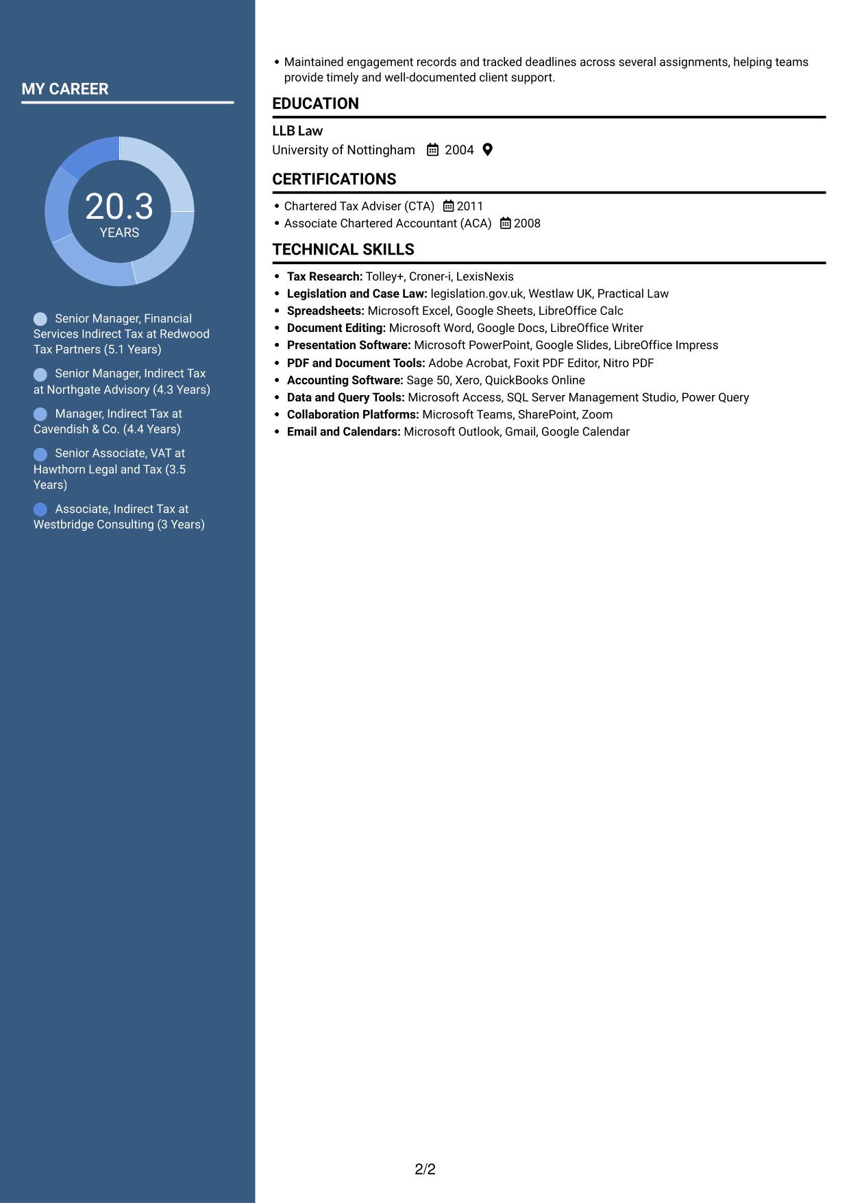 CV example — page 2