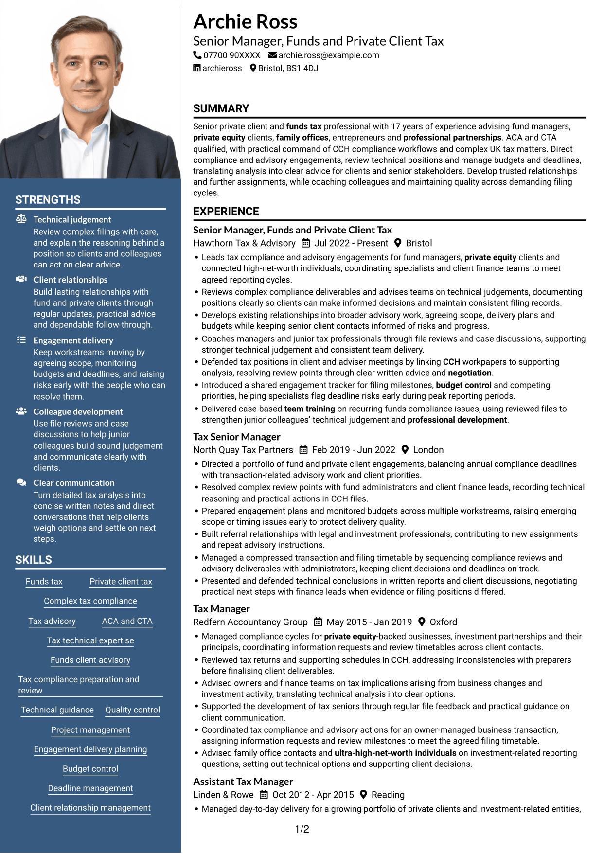 CV example — page 1