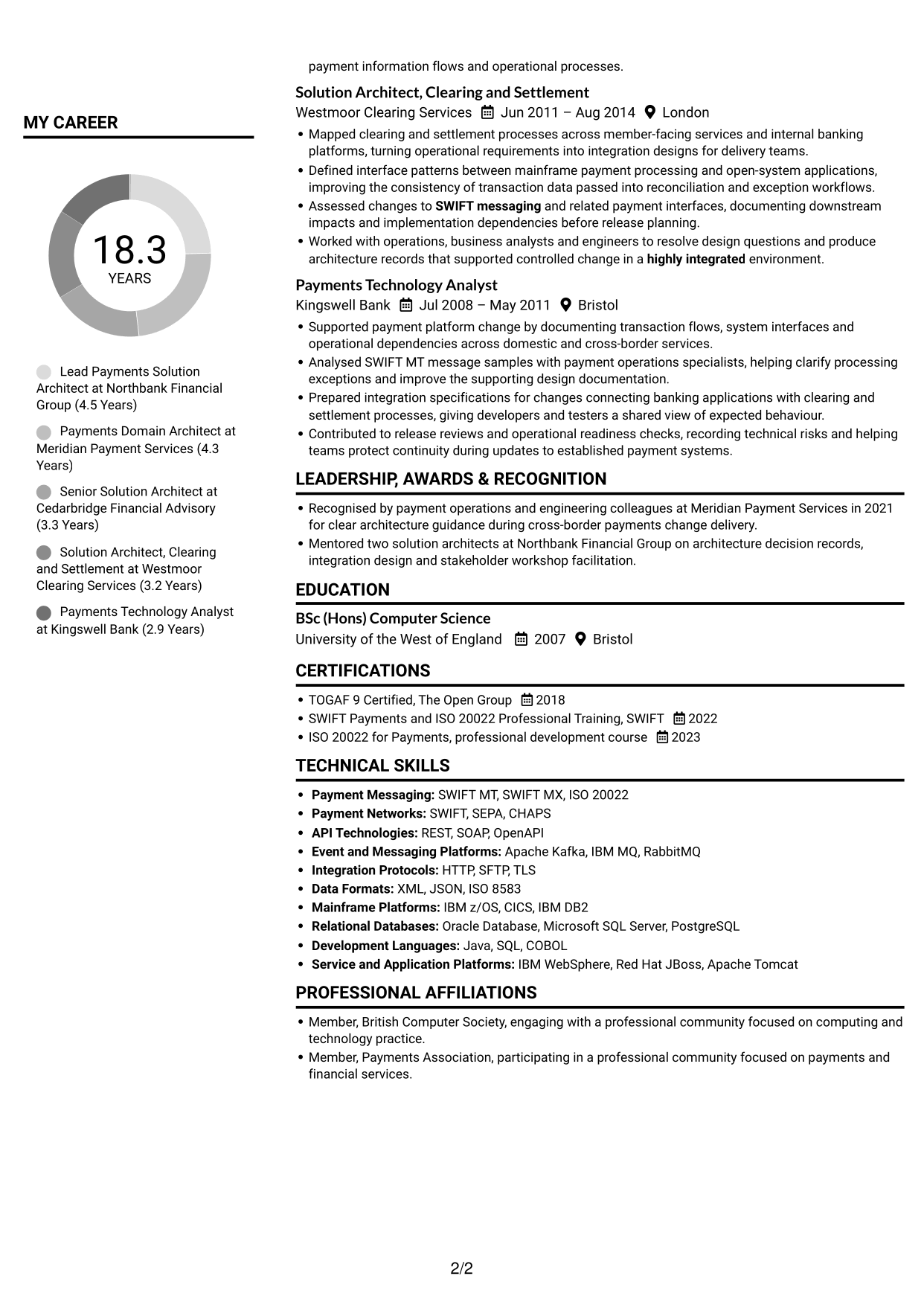 CV example — page 2