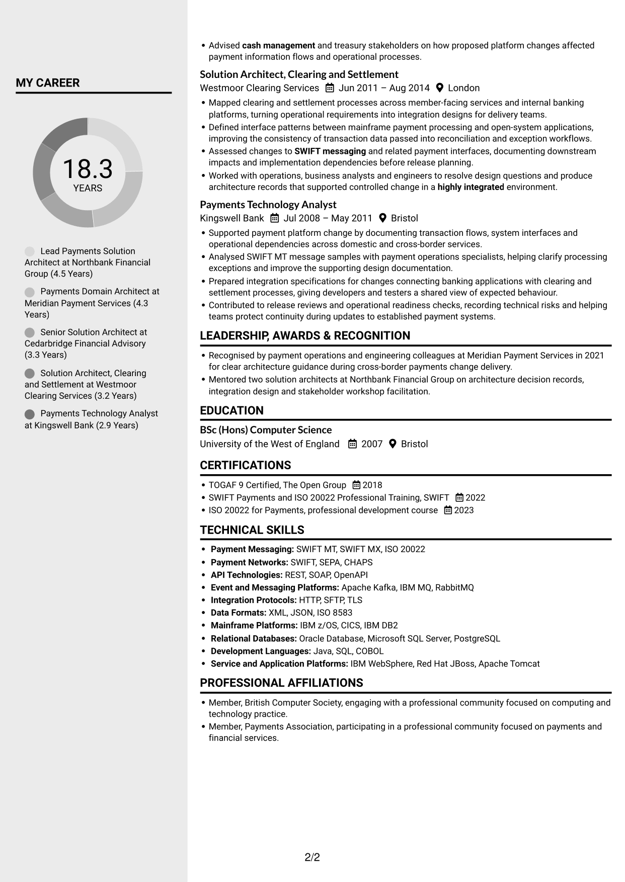 CV example — page 2