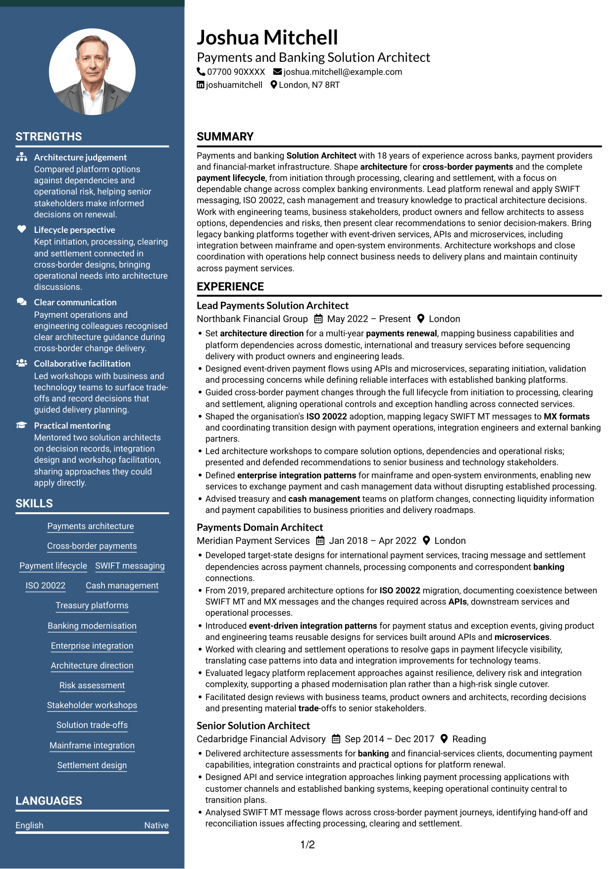 CV example — page 1