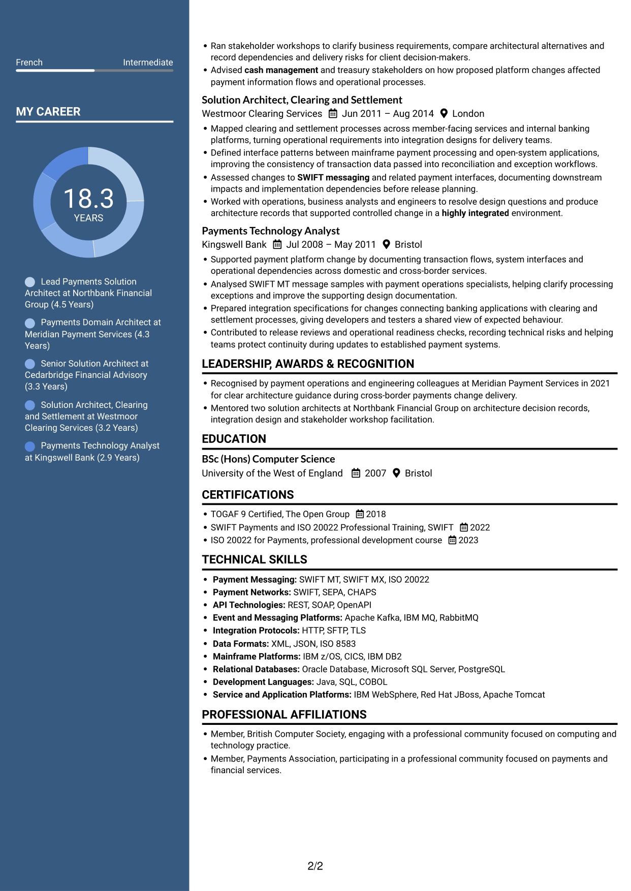 CV example — page 2