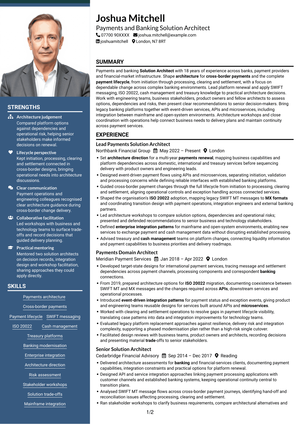 CV example — page 1