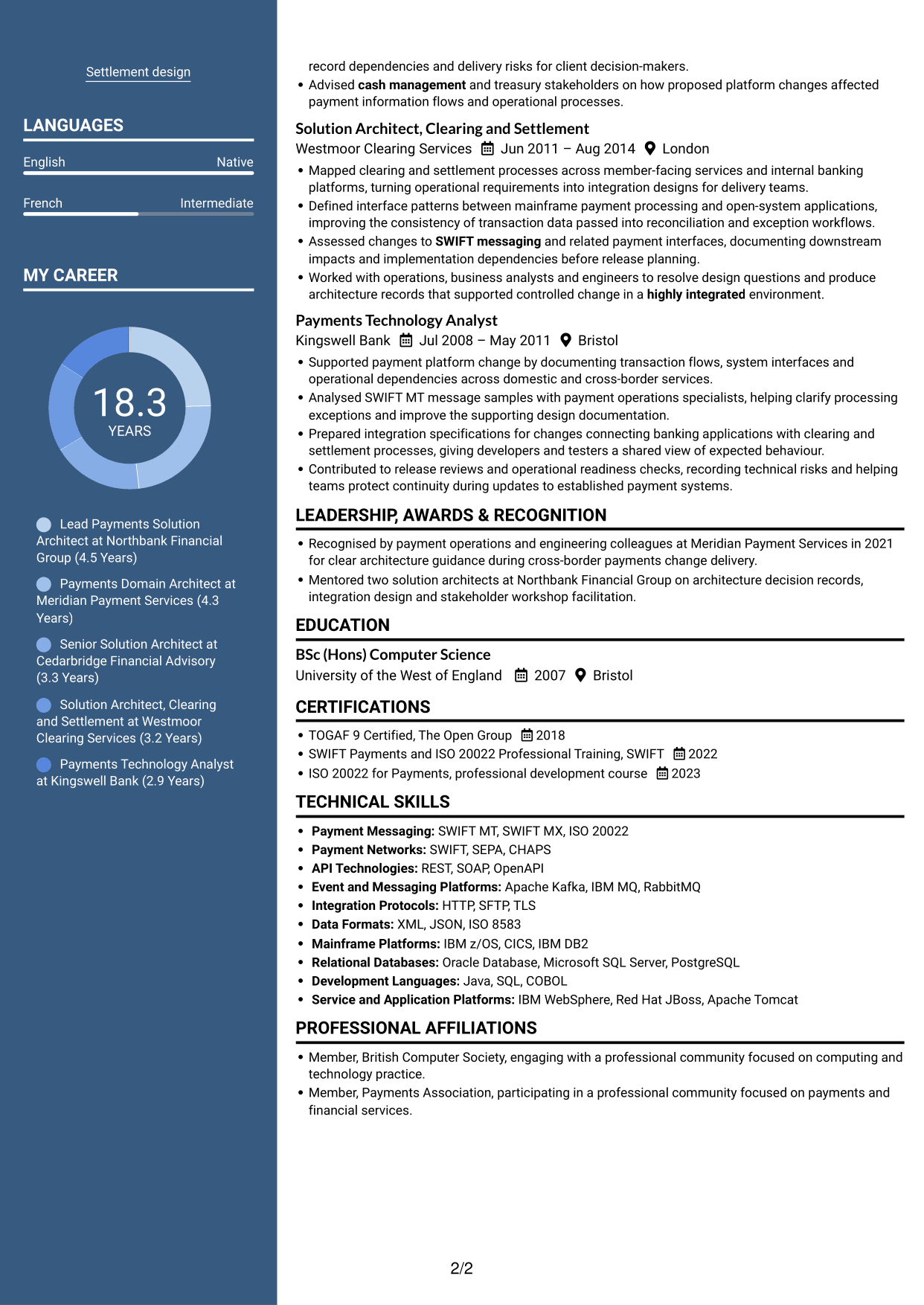 CV example — page 2