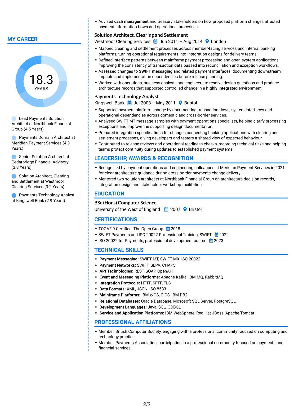 CV example — page 2