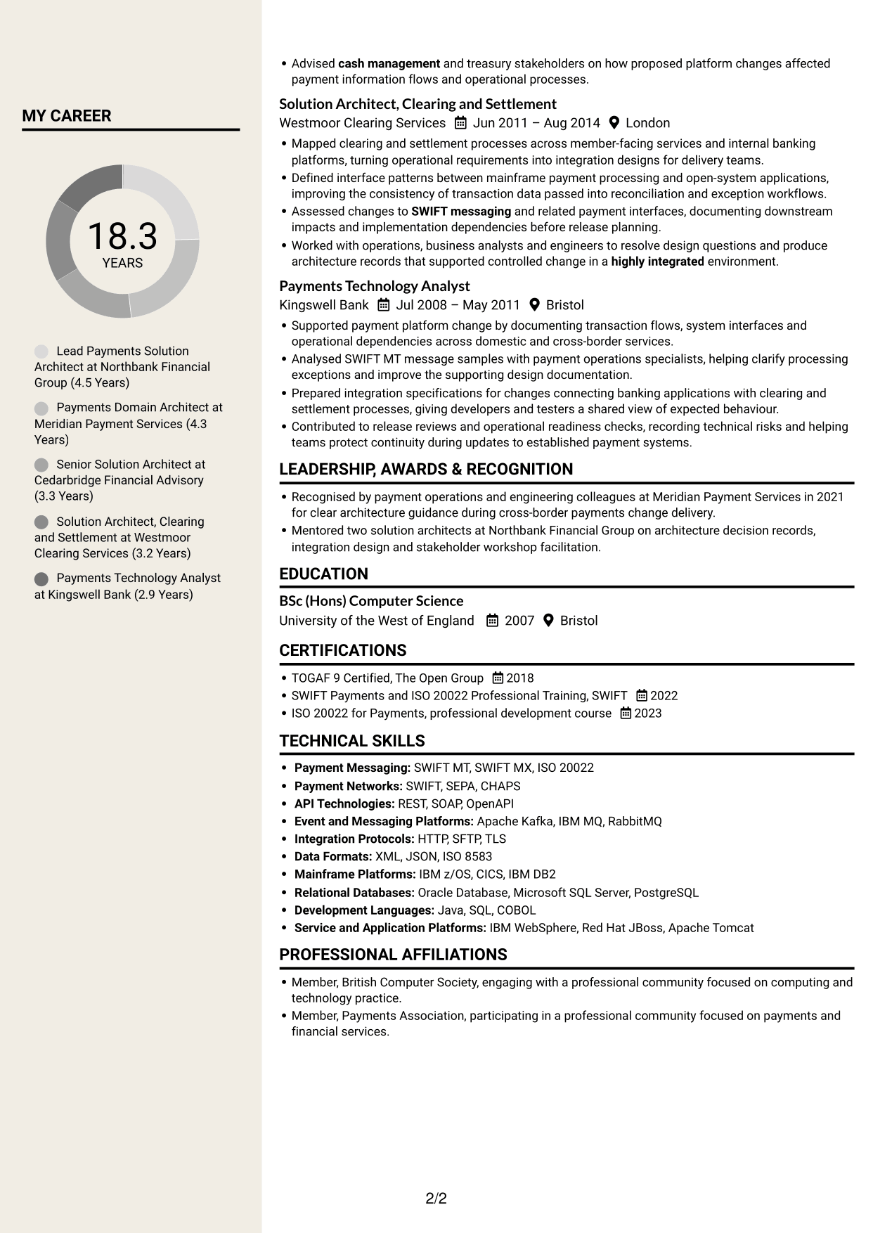 CV example — page 2