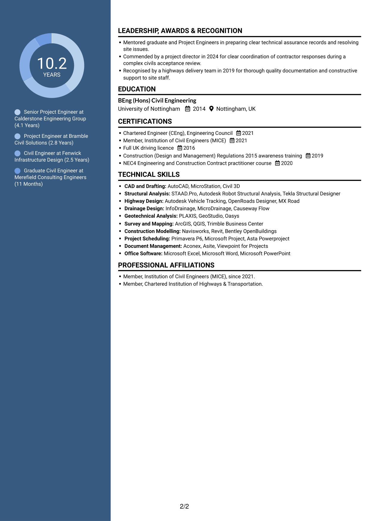 CV example — page 2