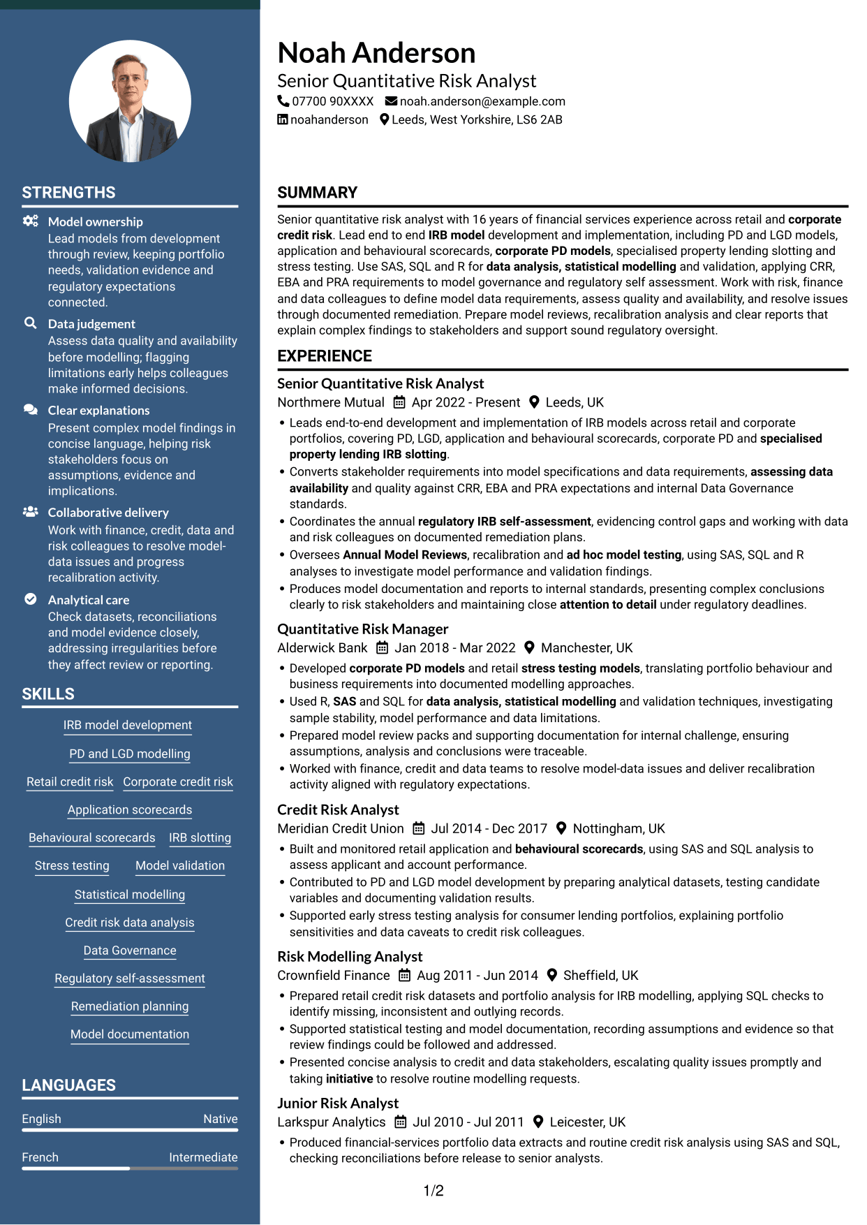 CV example — page 1