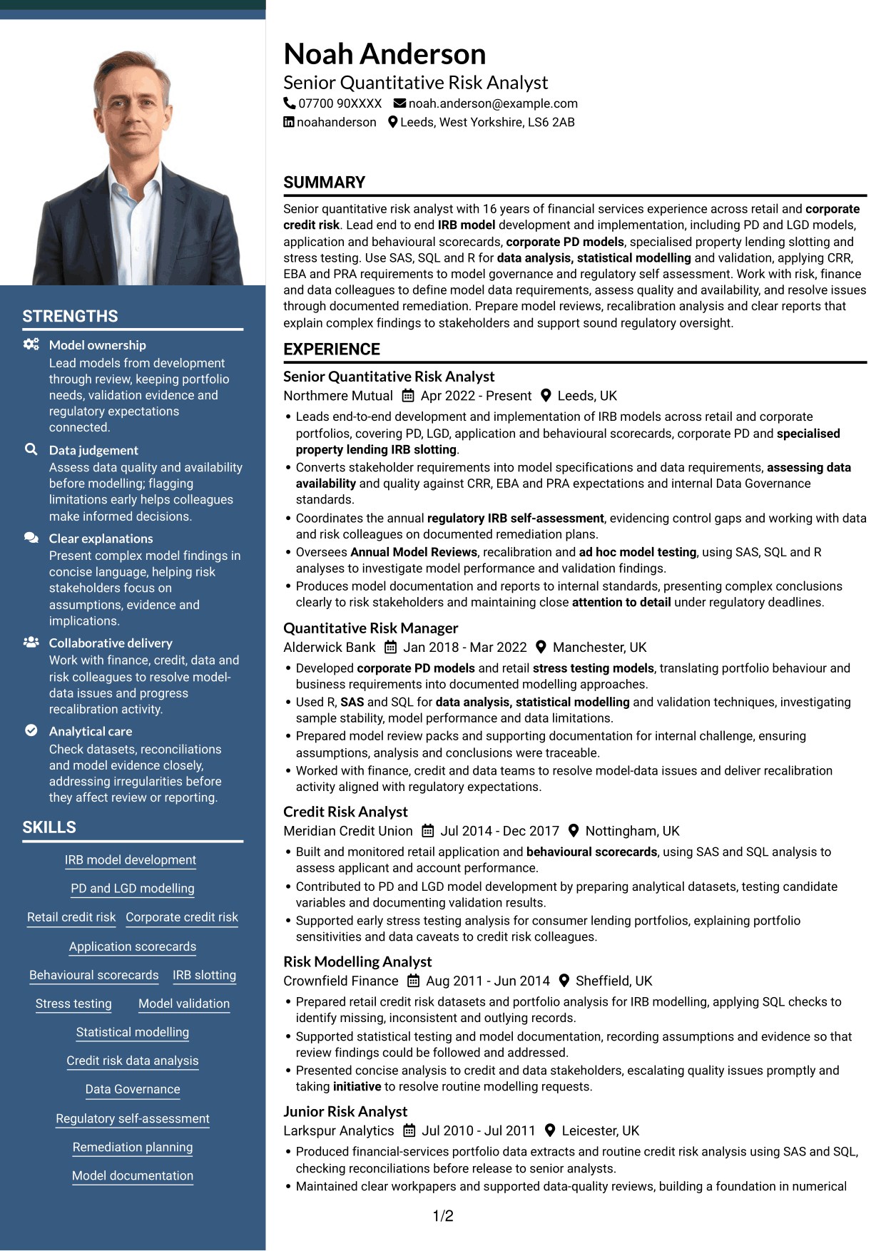 CV example — page 1