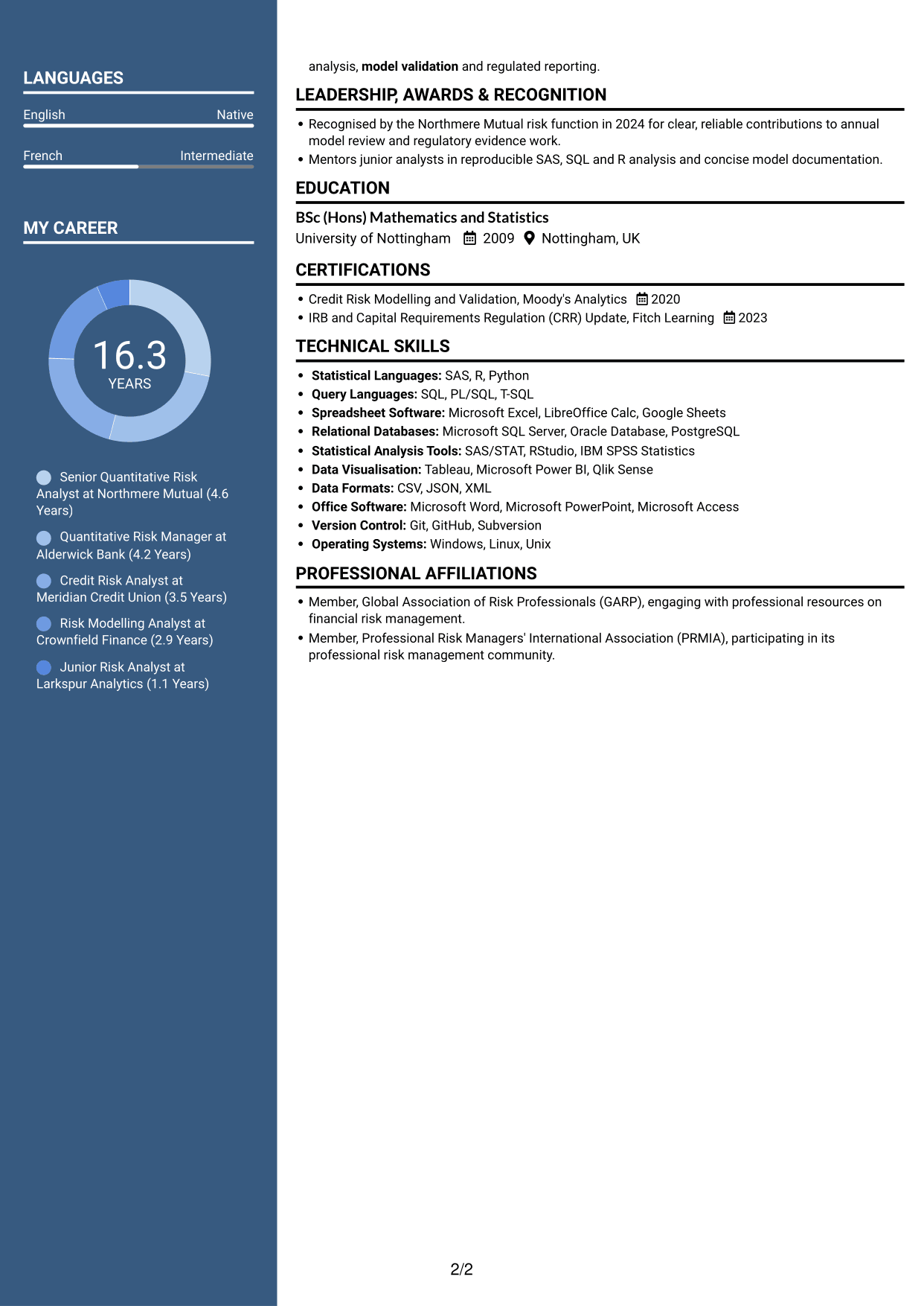 CV example — page 2