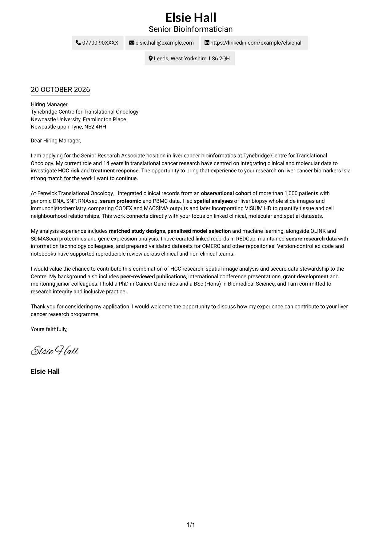 Cover letter example — page 1