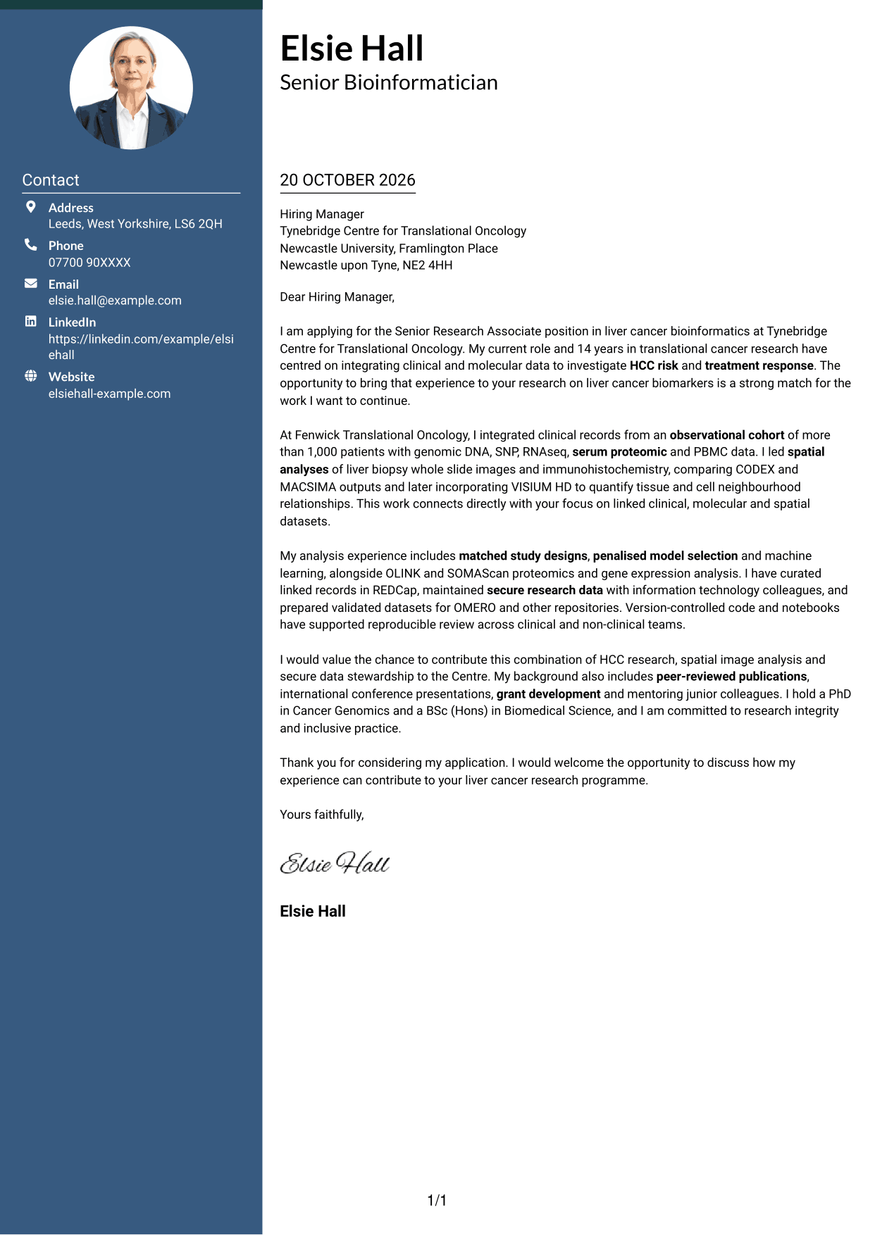 Cover letter example — page 1