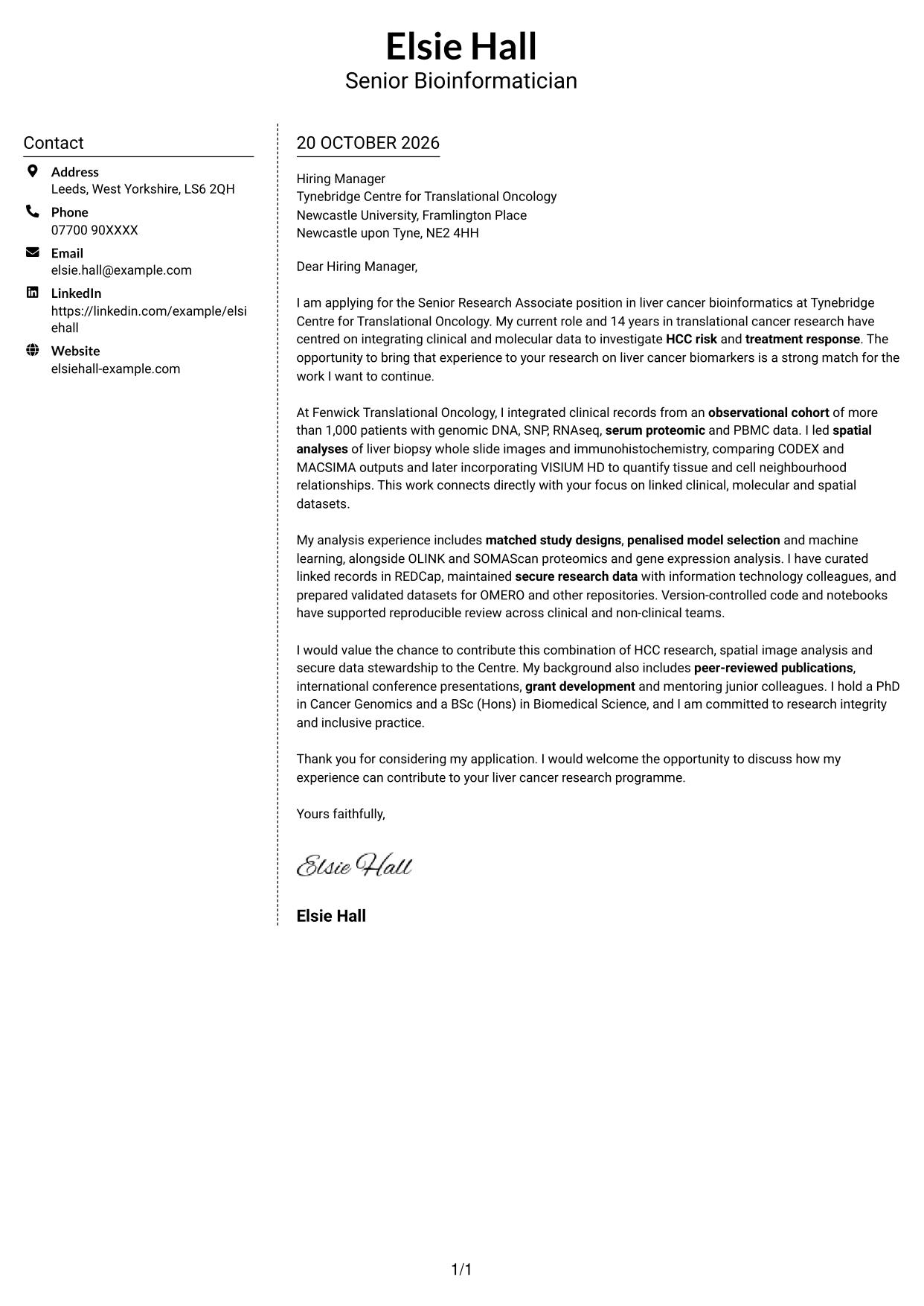 Cover letter example — page 1