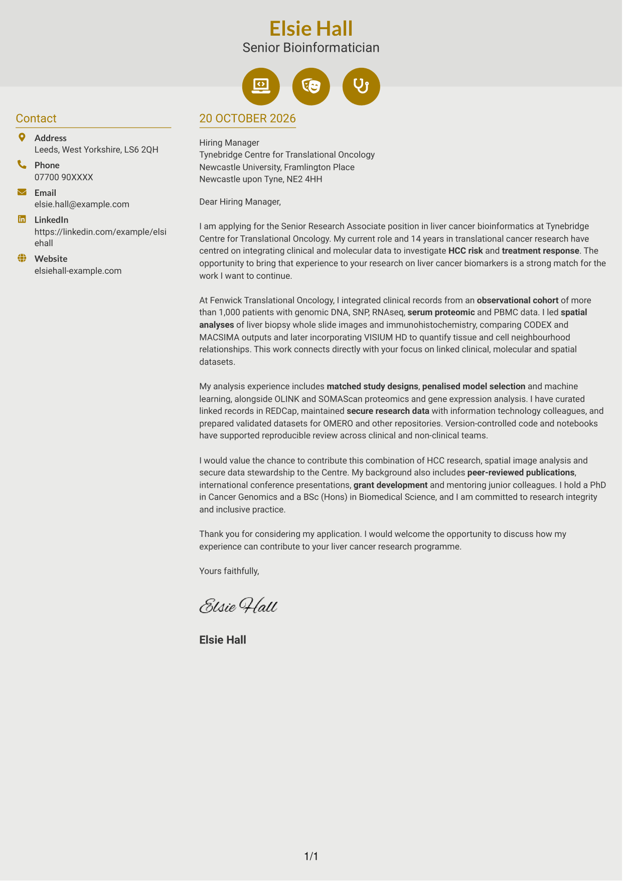 Cover letter example — page 1