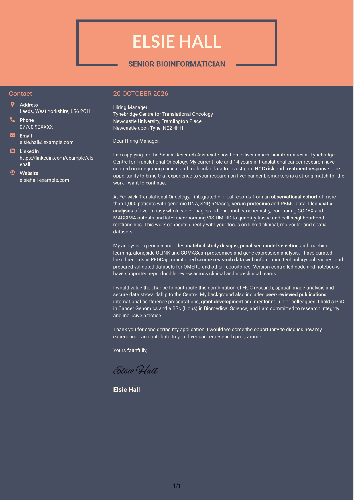 Cover letter example — page 1