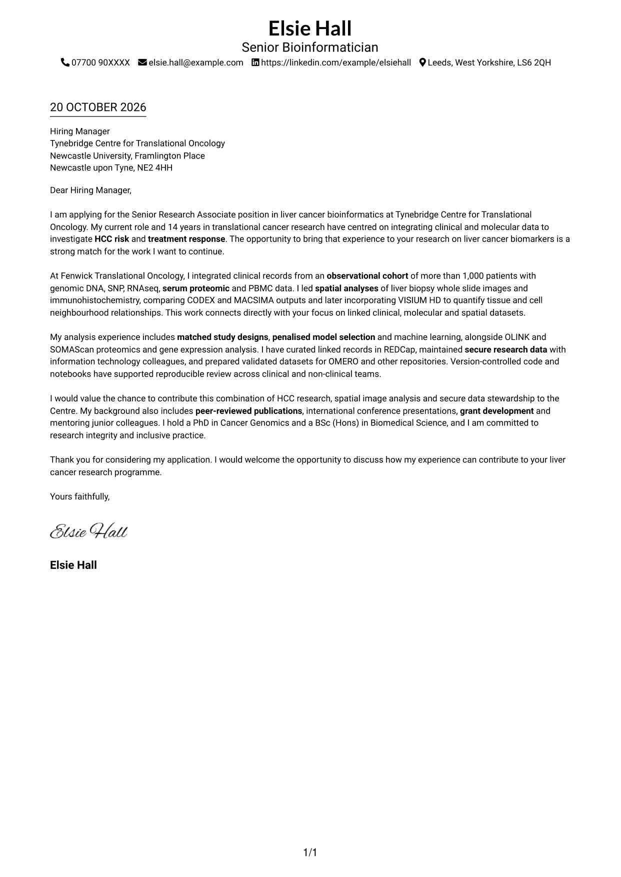 Cover letter example — page 1