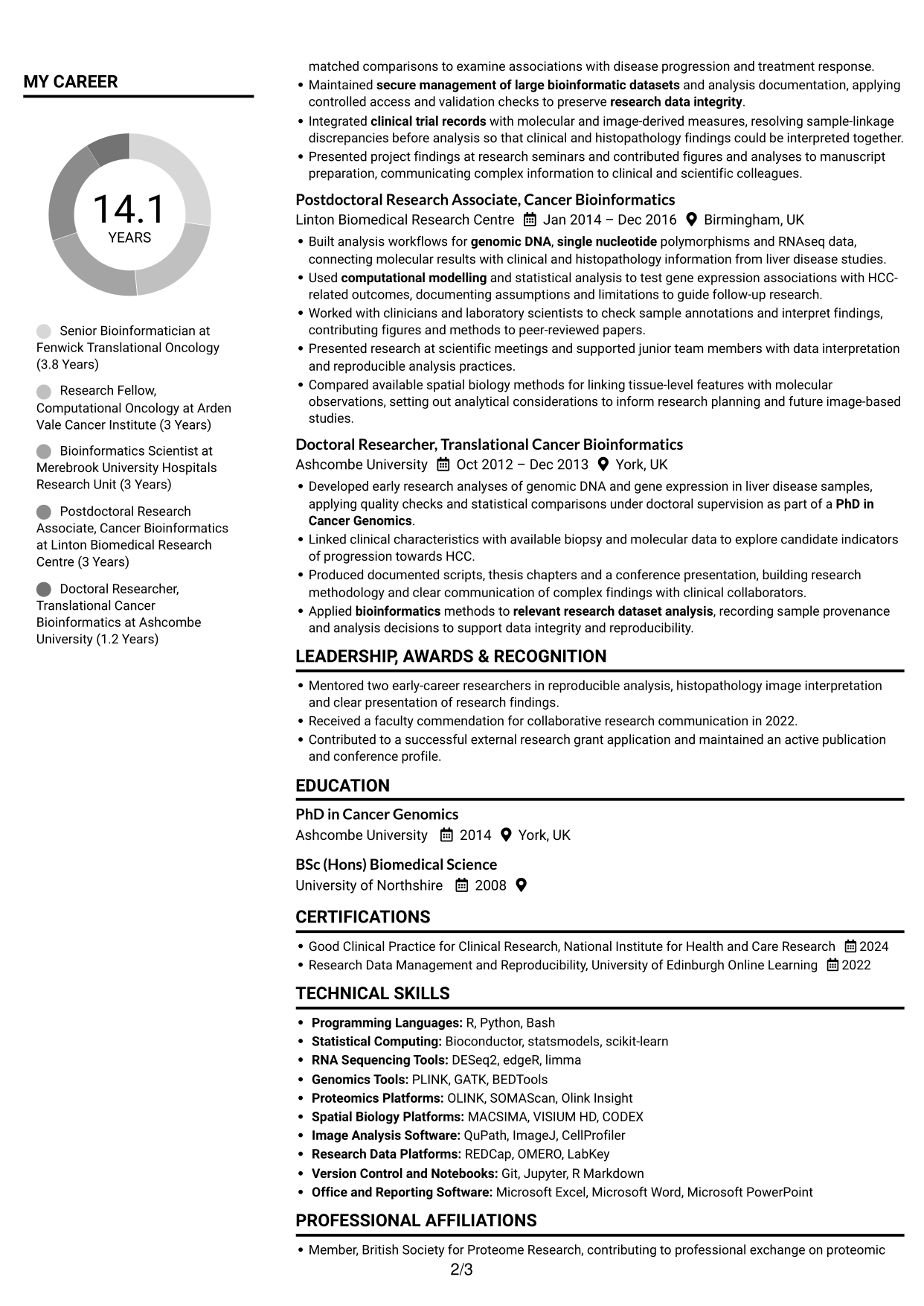 CV example — page 2