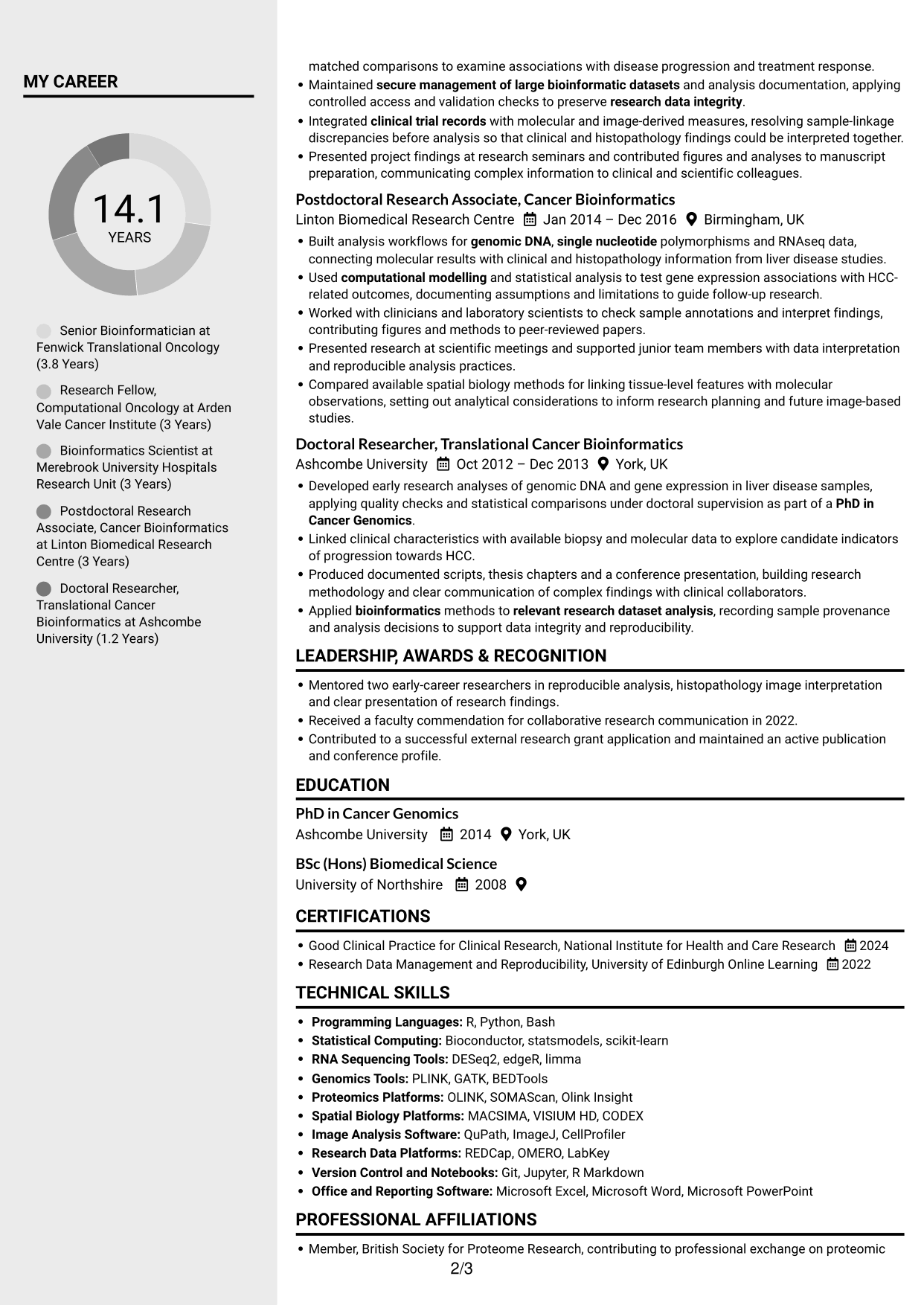 CV example — page 2