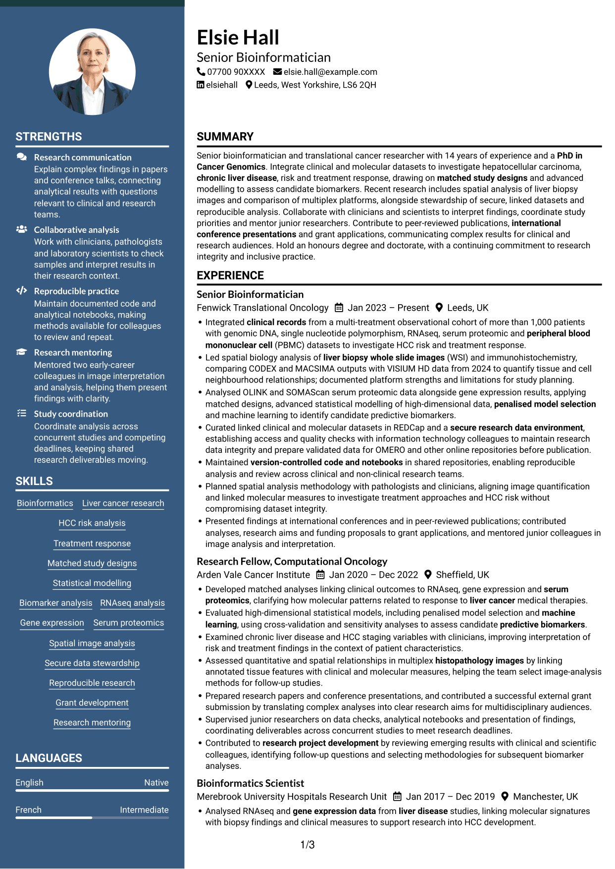 CV example — page 1