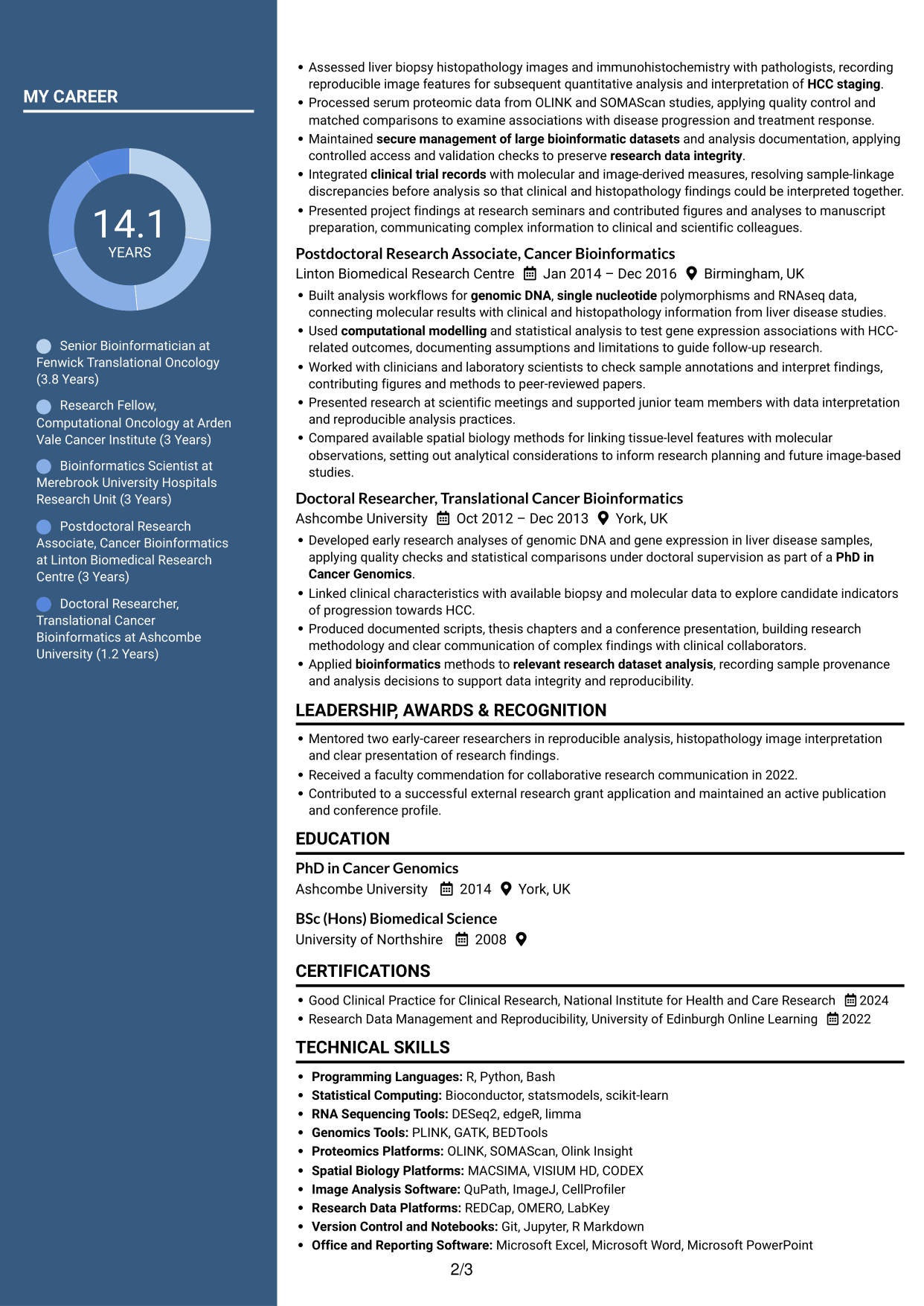 CV example — page 2