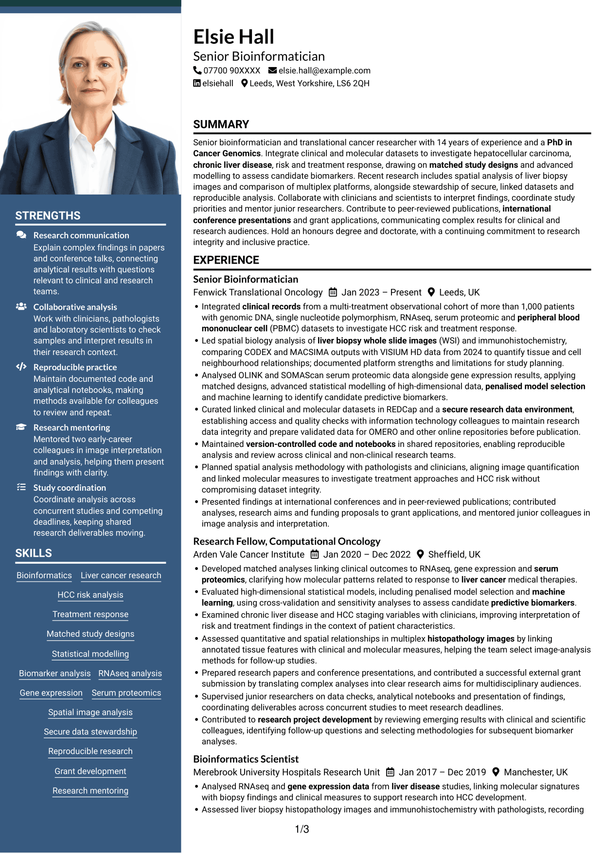 CV example — page 1