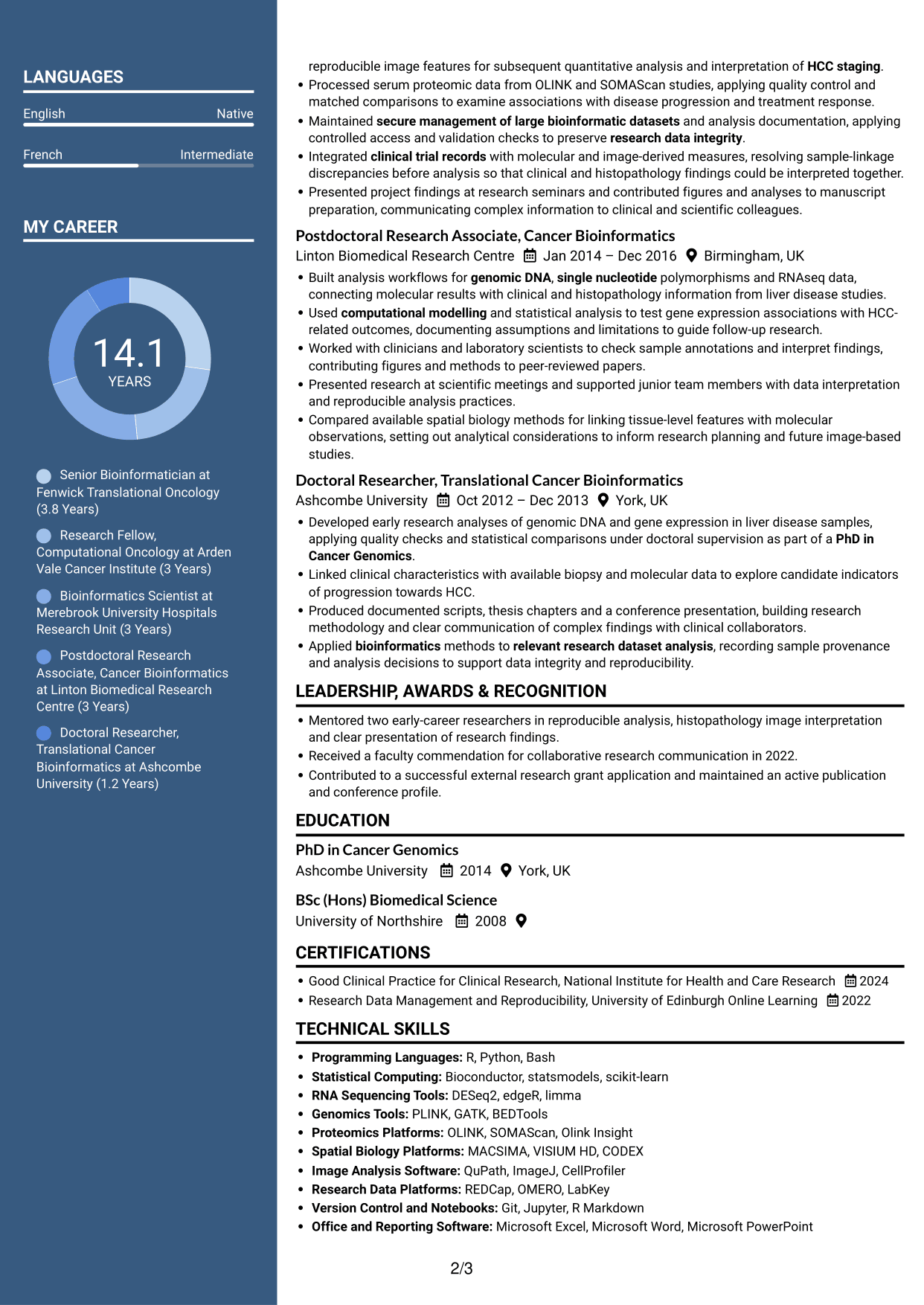 CV example — page 2