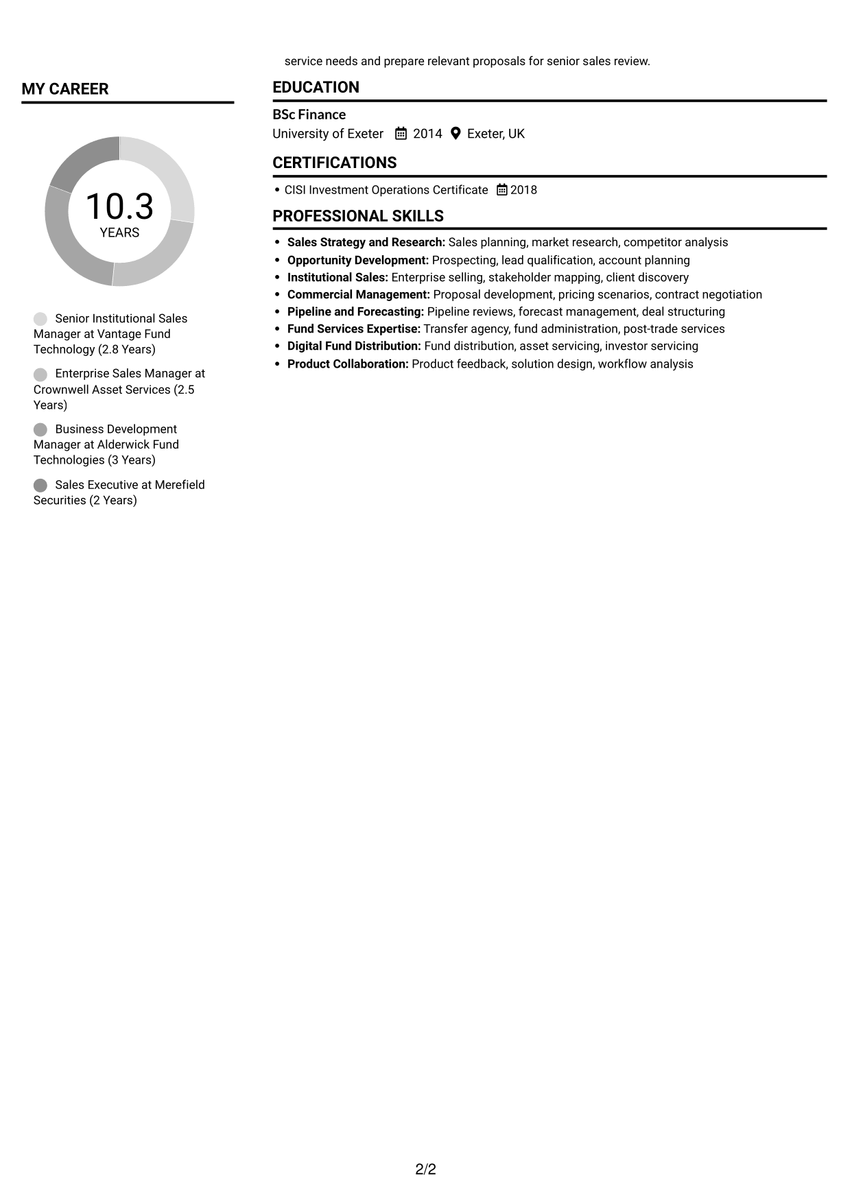 CV example — page 2