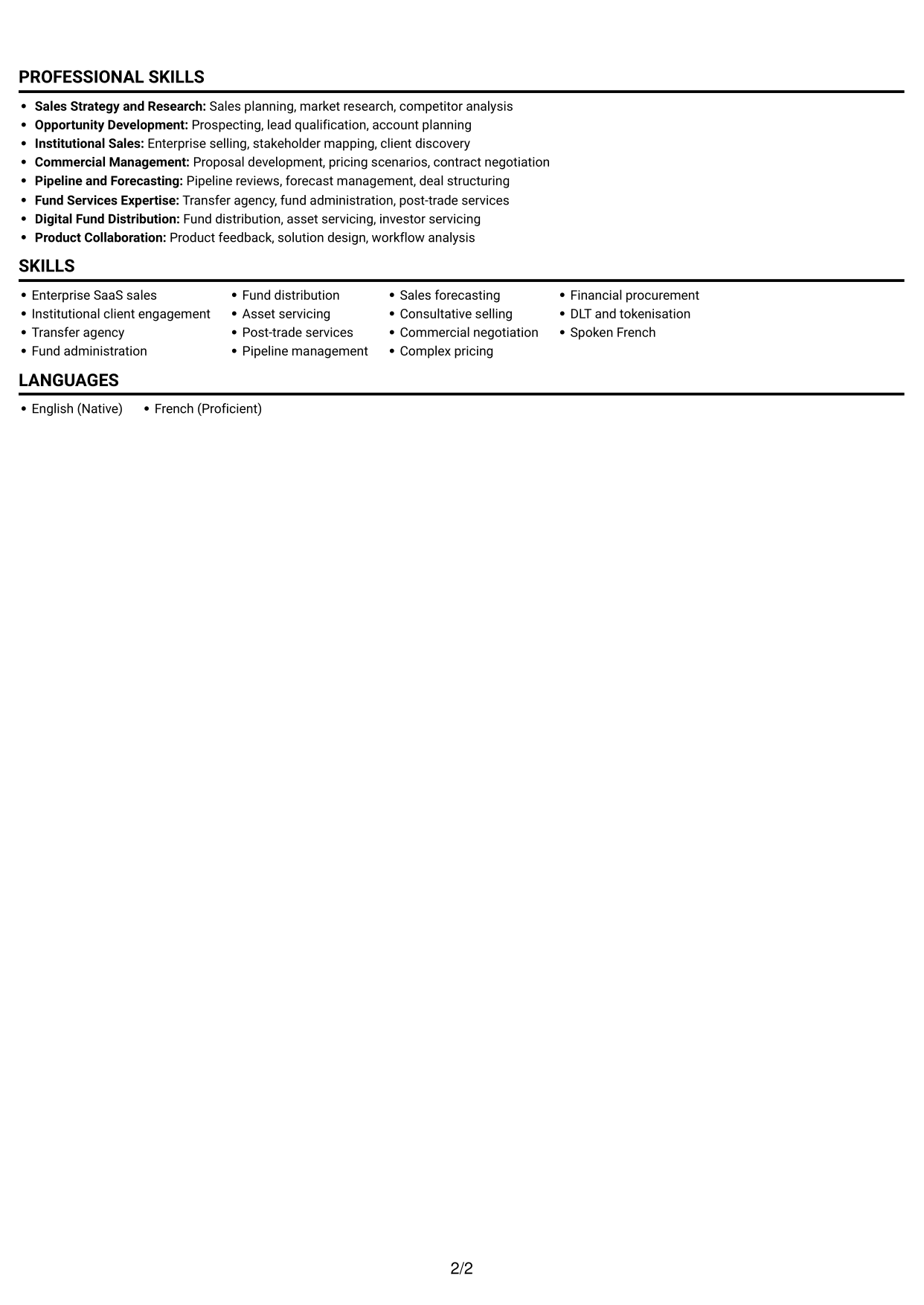 CV example — page 2