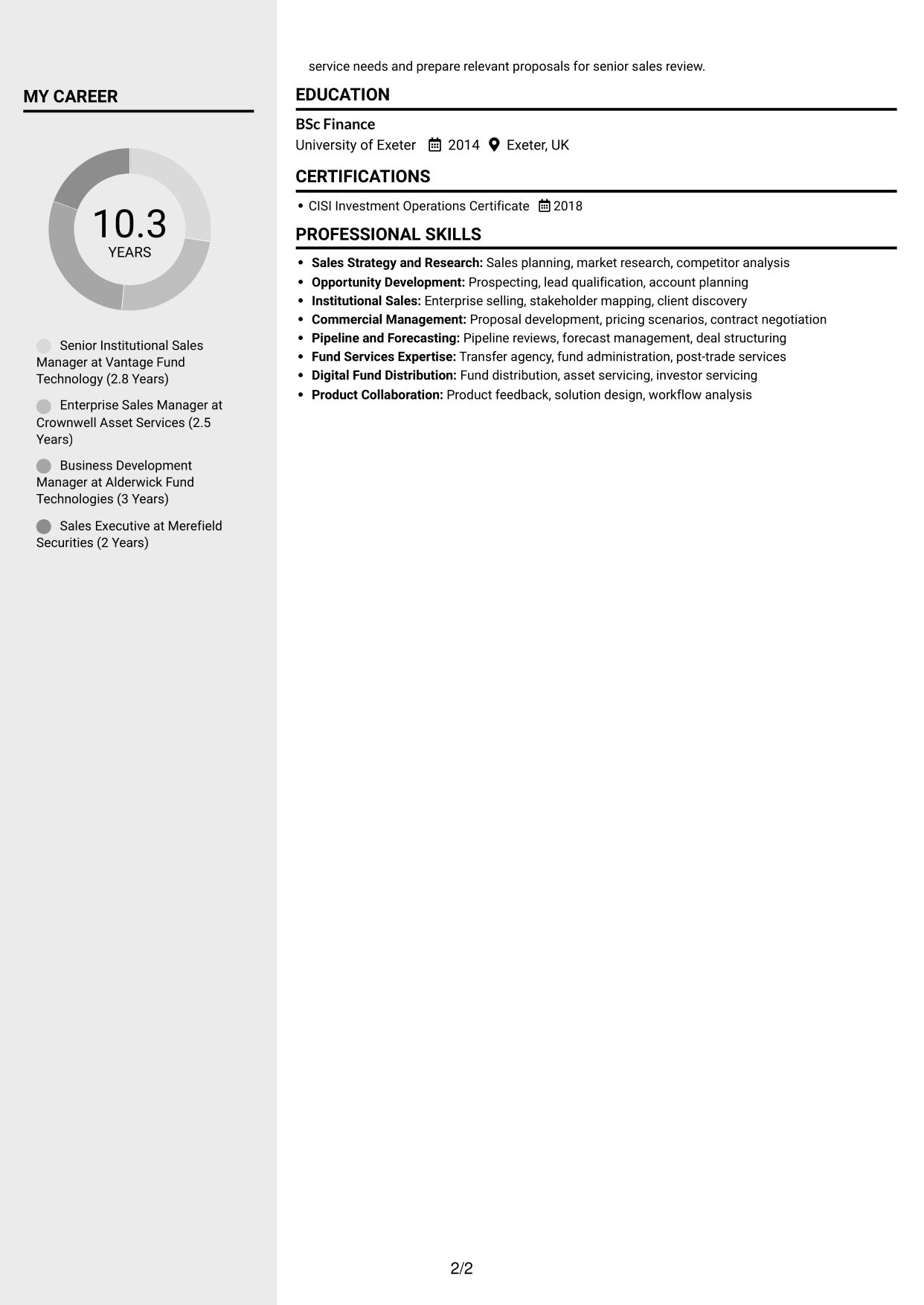 CV example — page 2