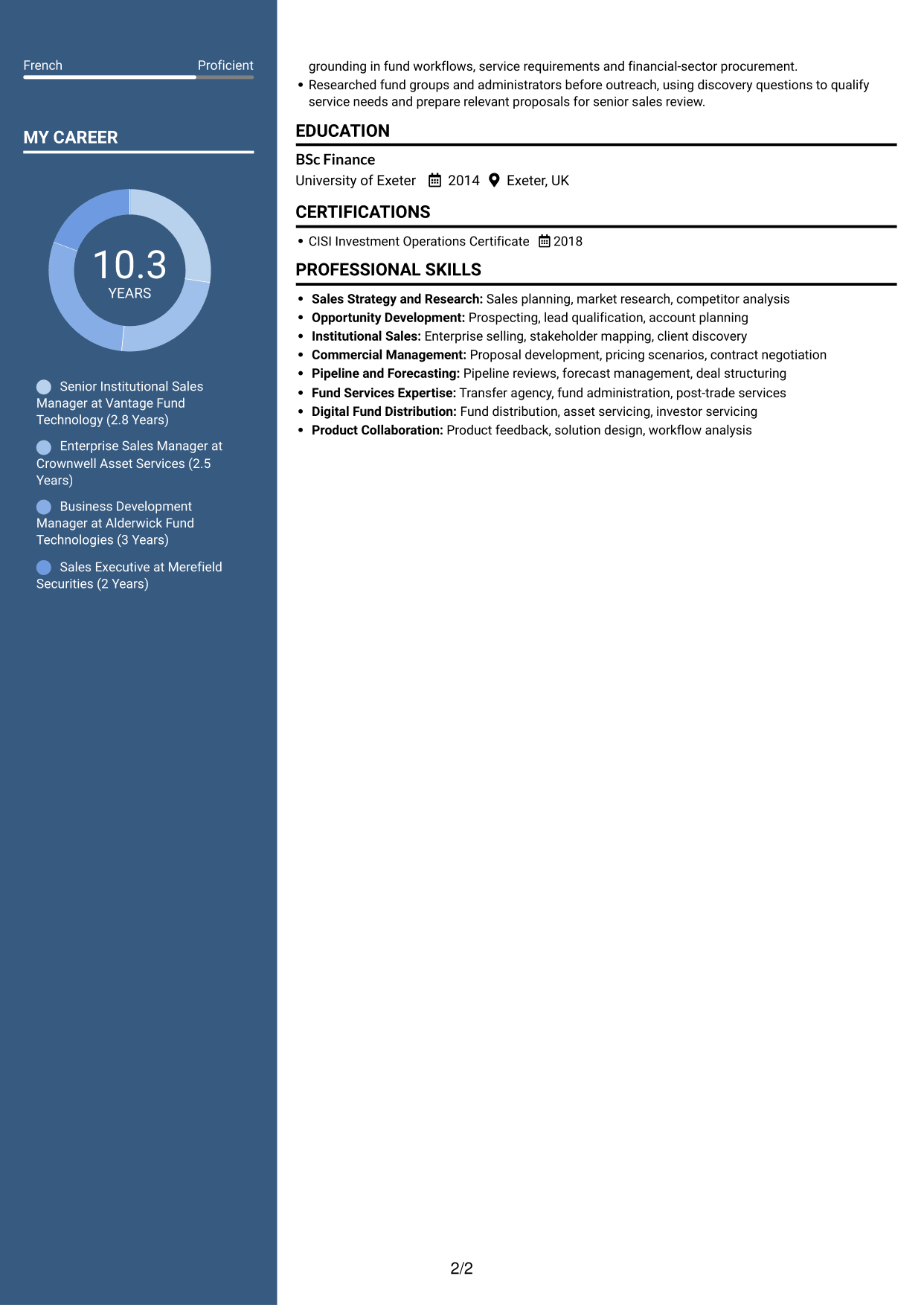CV example — page 2