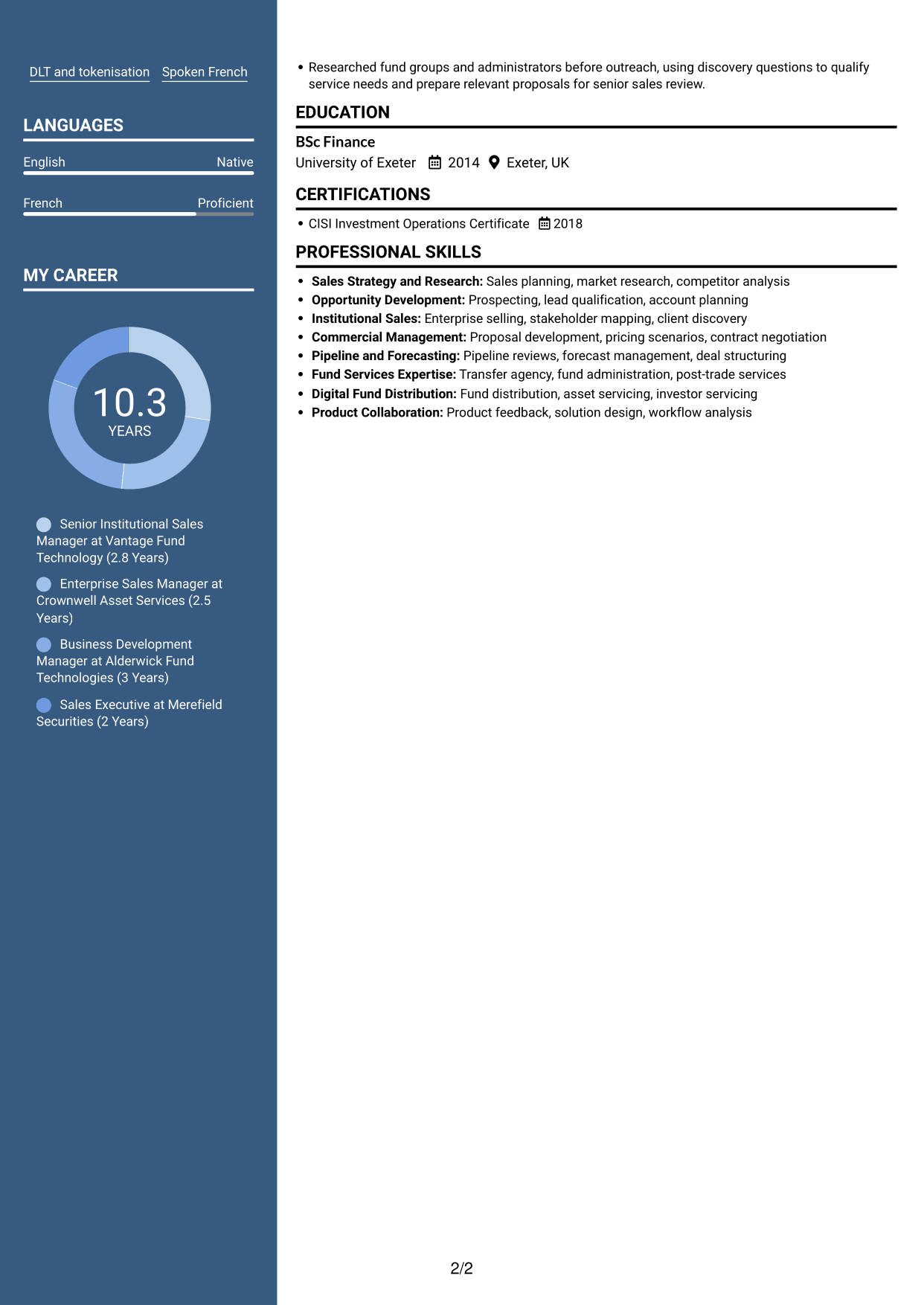 CV example — page 2