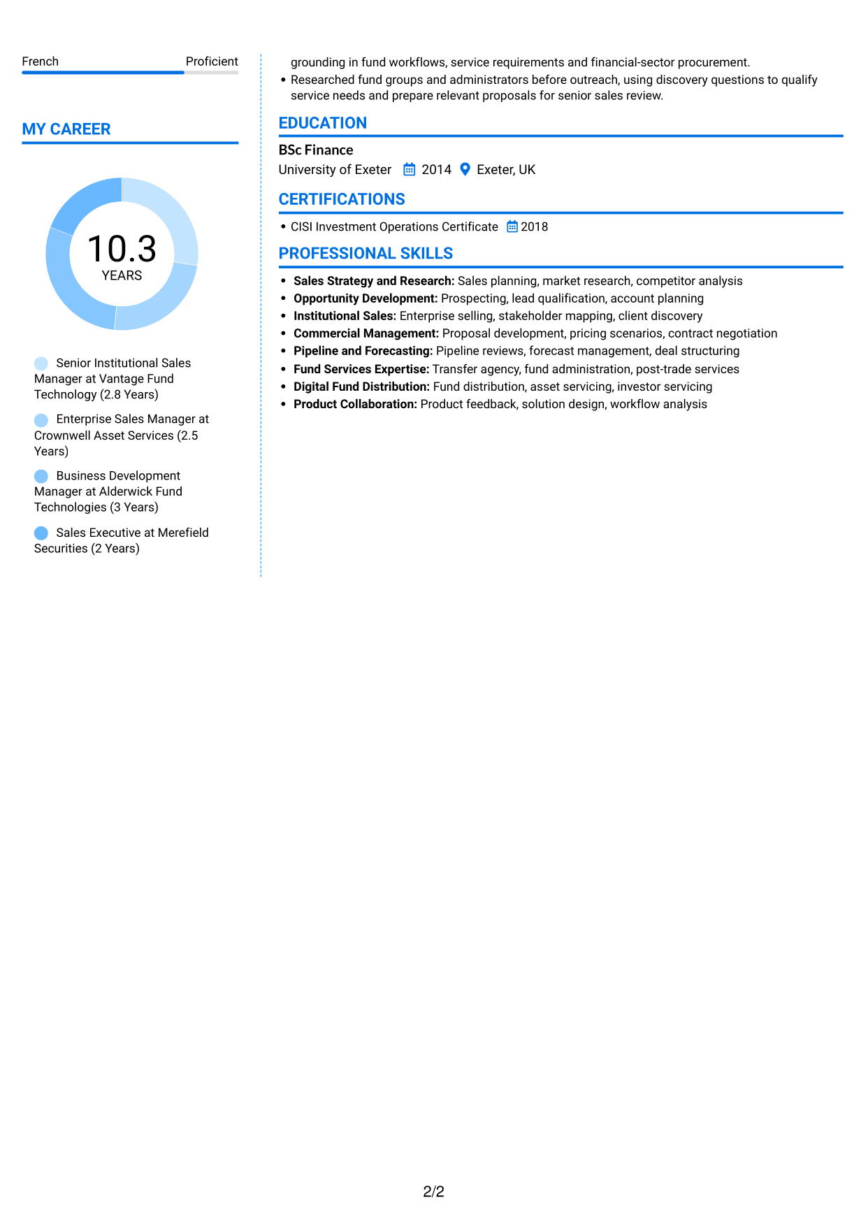 CV example — page 2