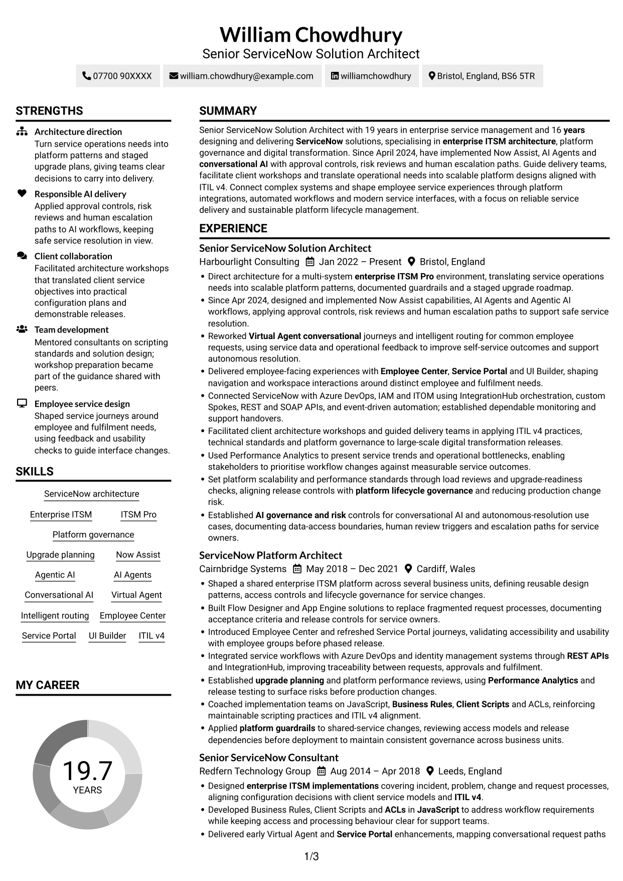 CV example — page 1
