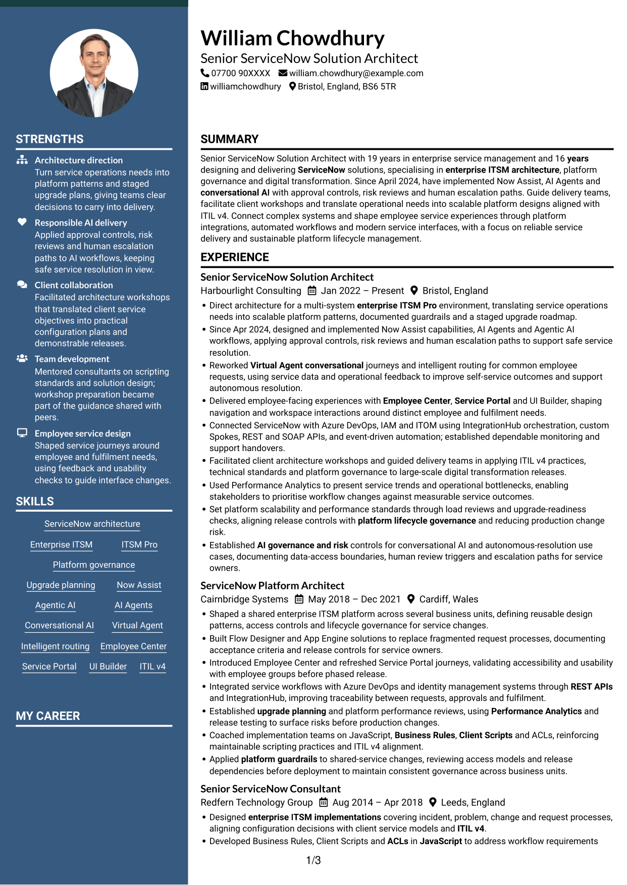 CV example — page 1