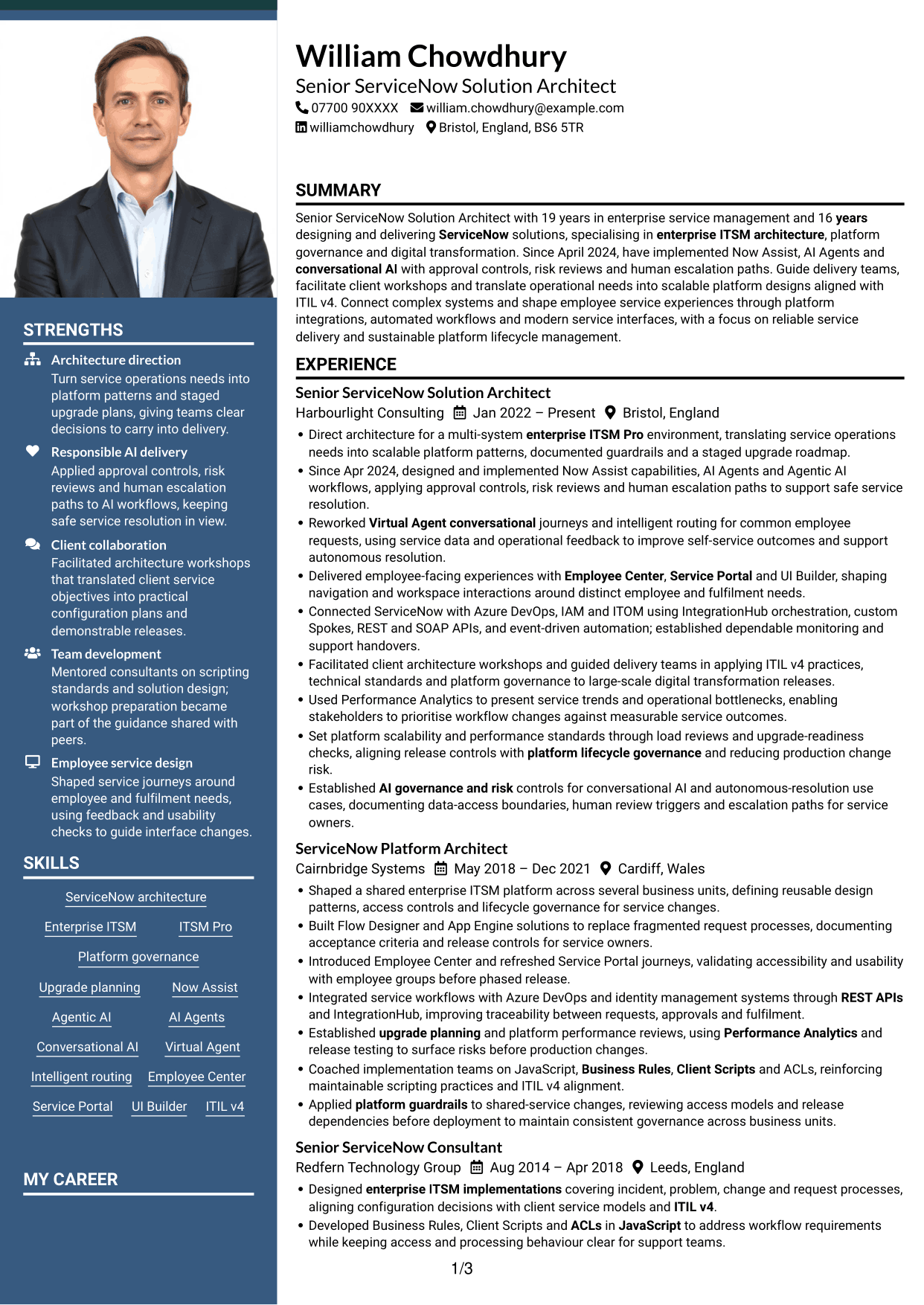 CV example — page 1