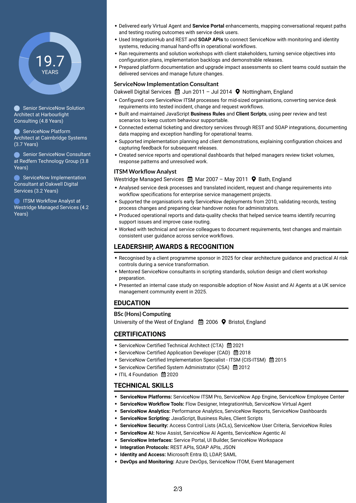 CV example — page 2