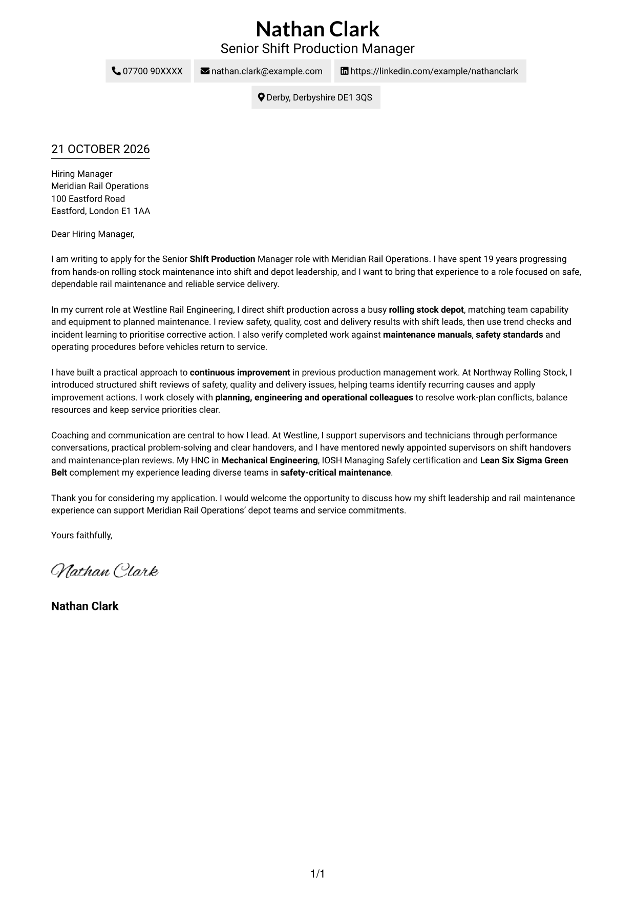 Cover letter example — page 1