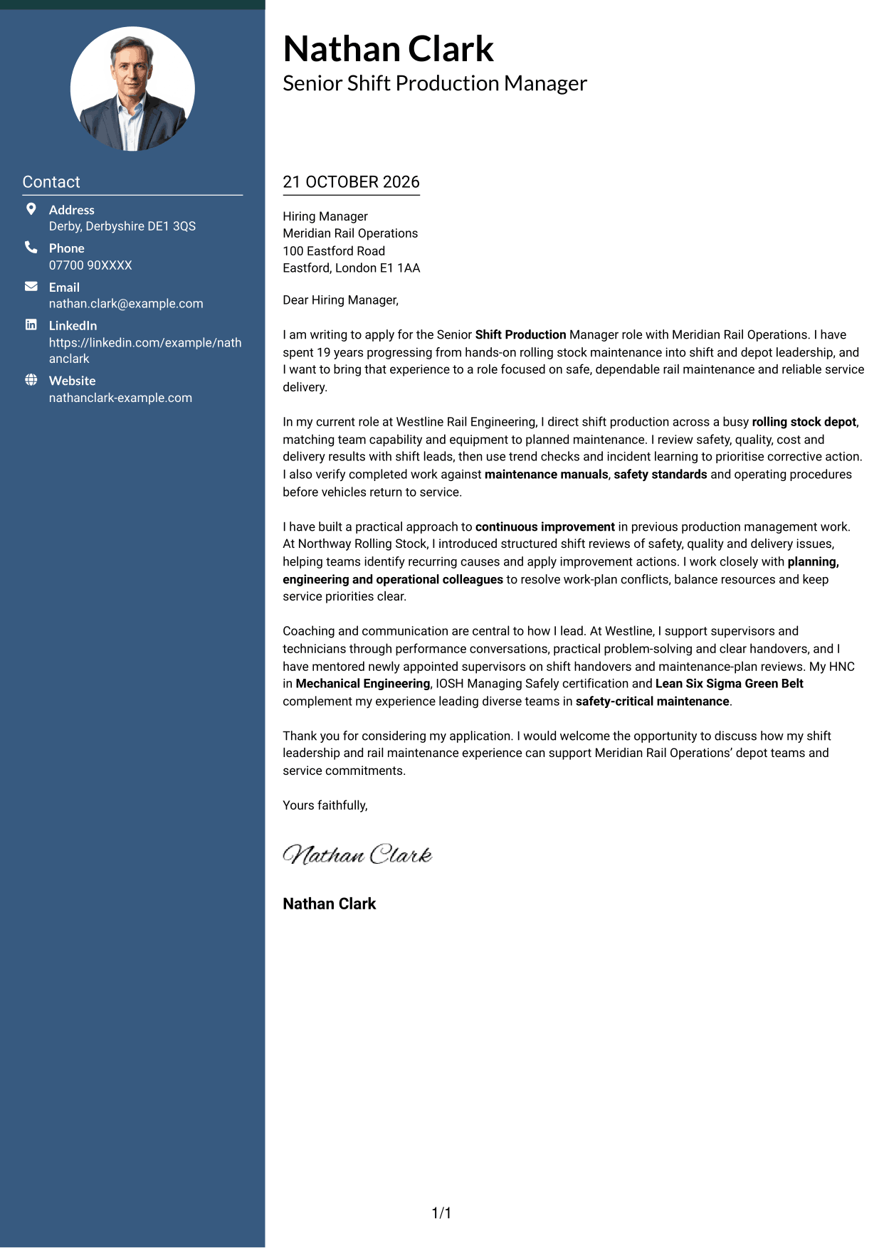 Cover letter example — page 1
