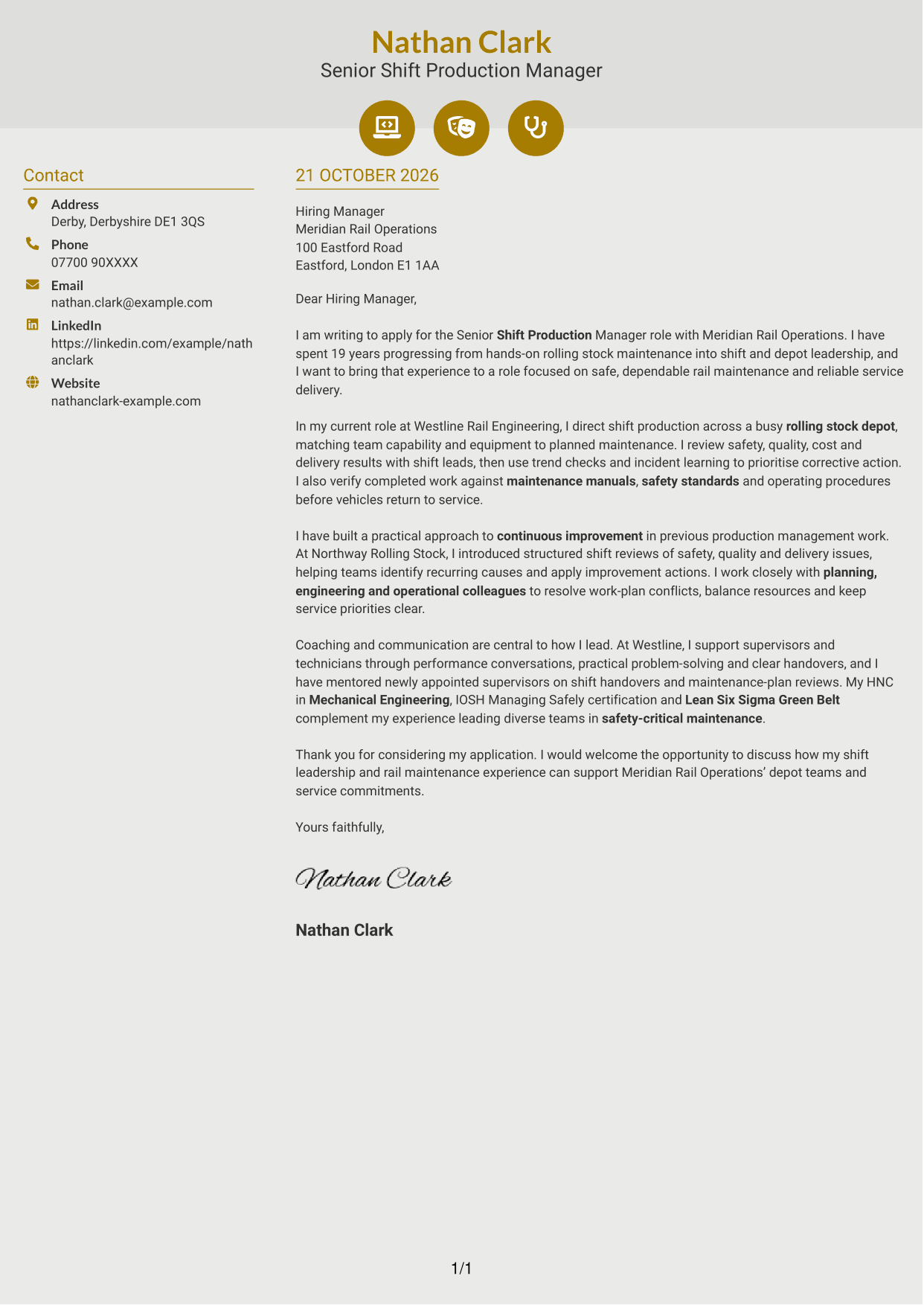 Cover letter example — page 1