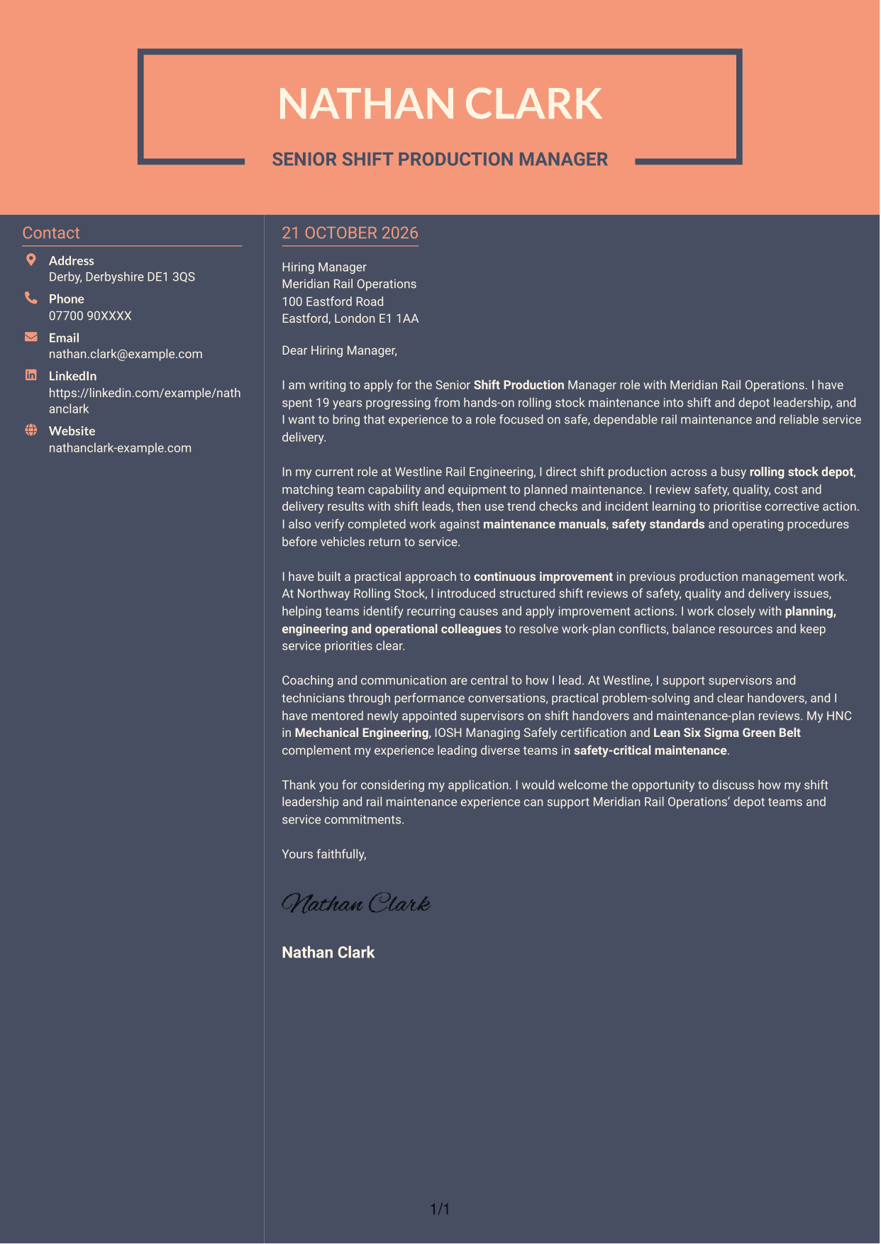 Cover letter example — page 1