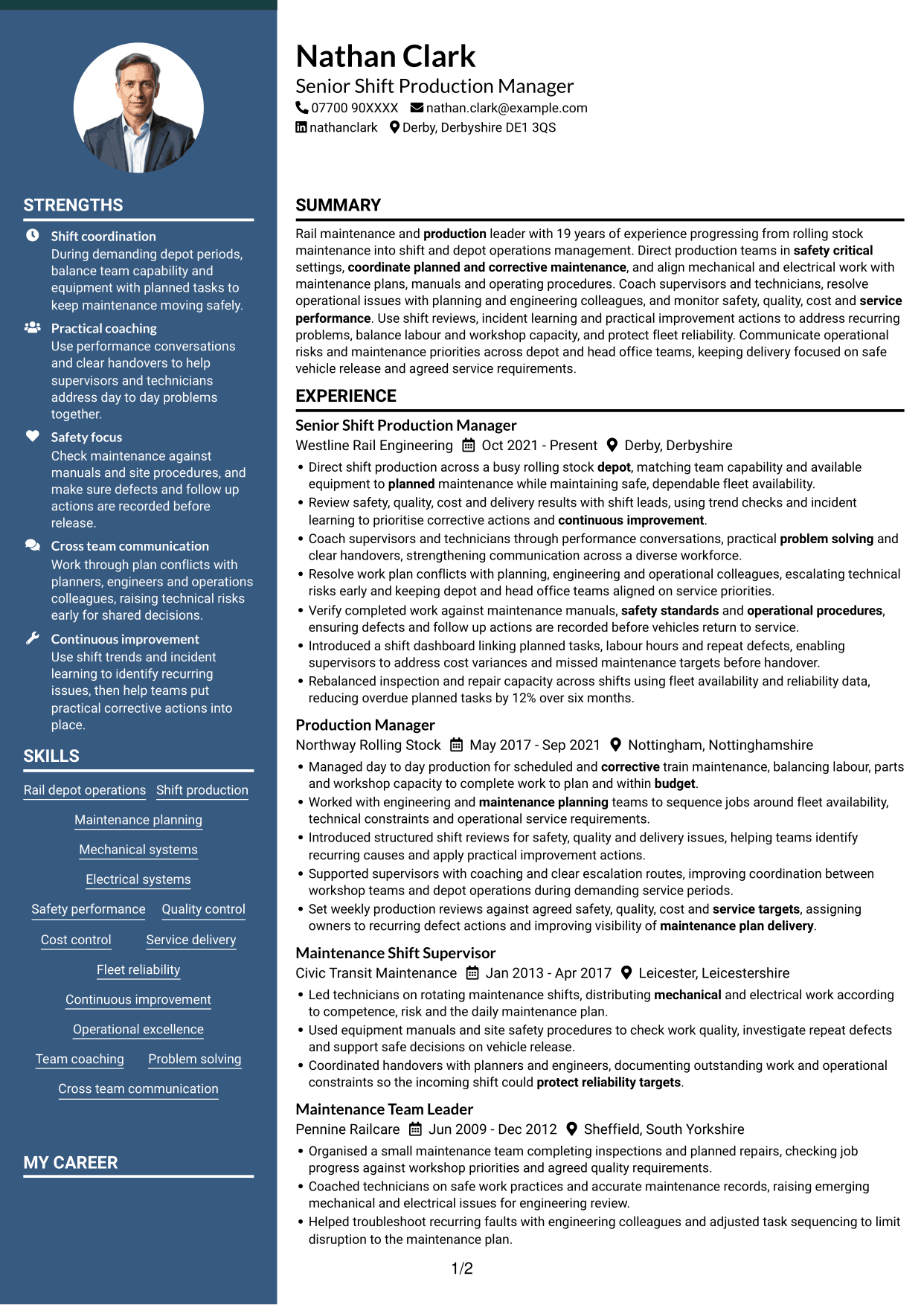 CV example — page 1