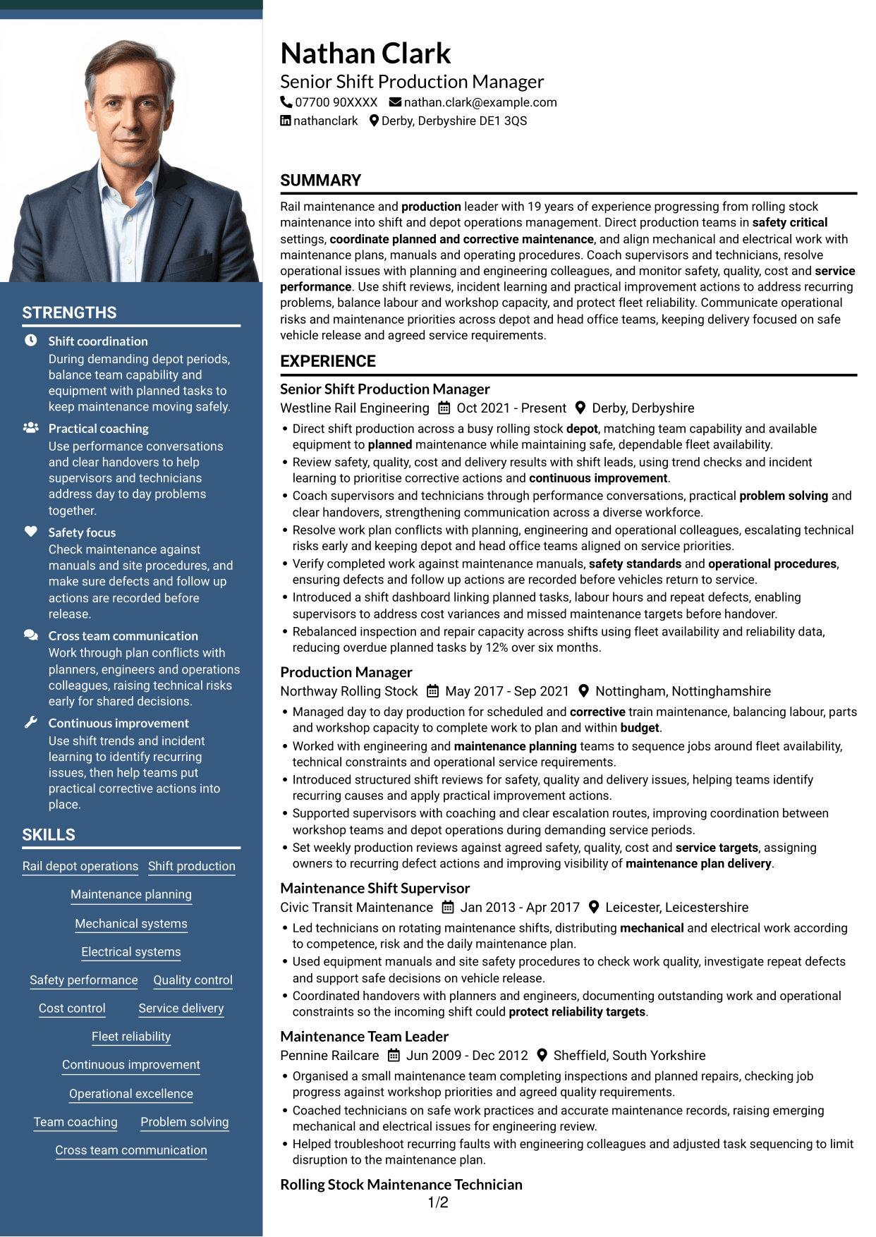 CV example — page 1