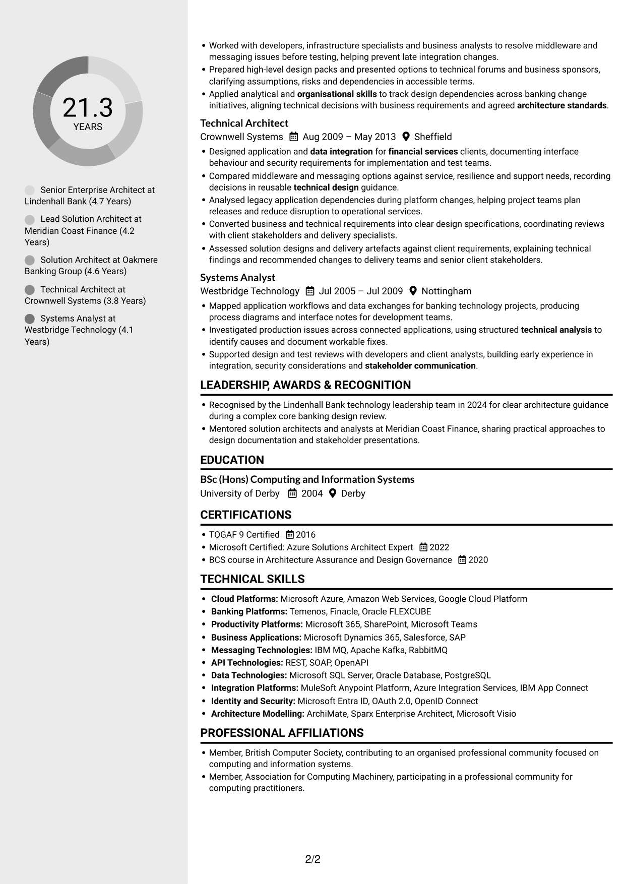 CV example — page 2