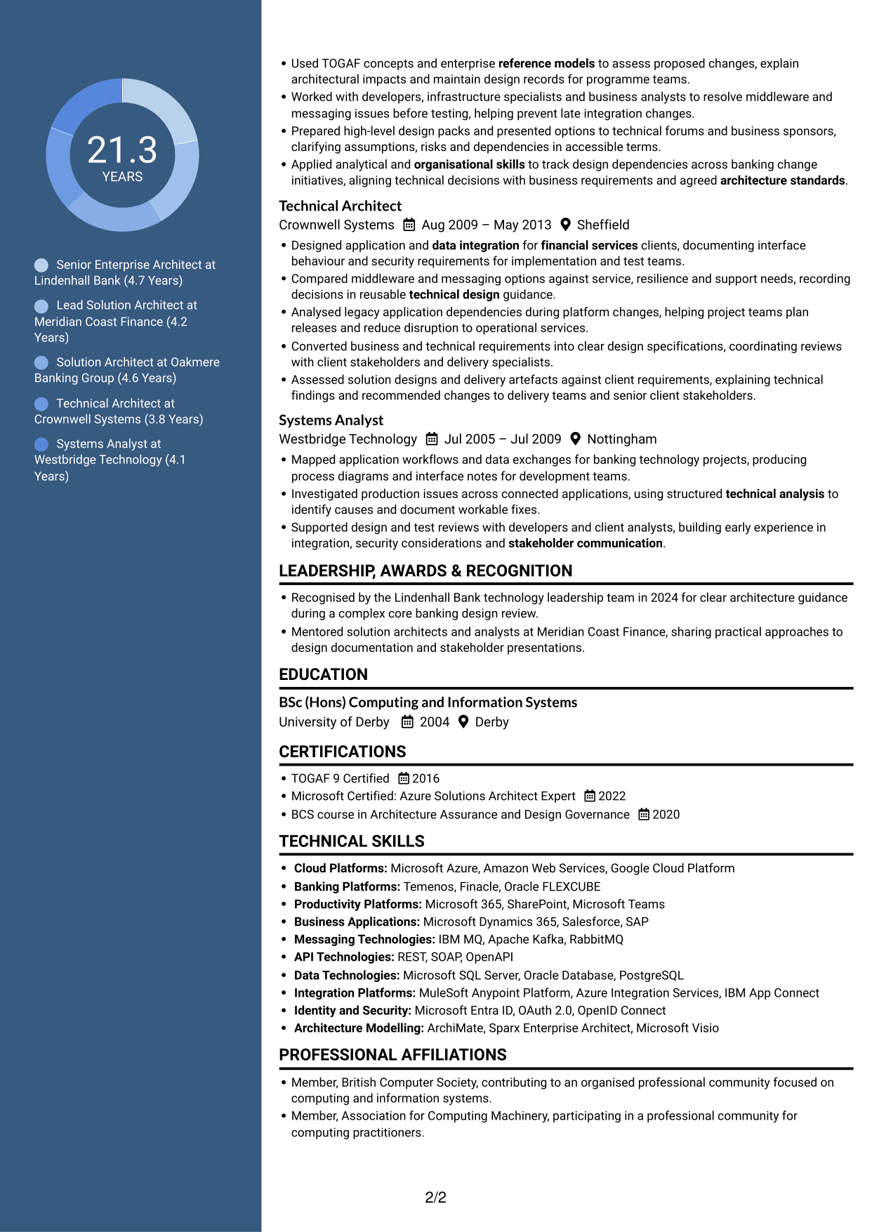 CV example — page 2