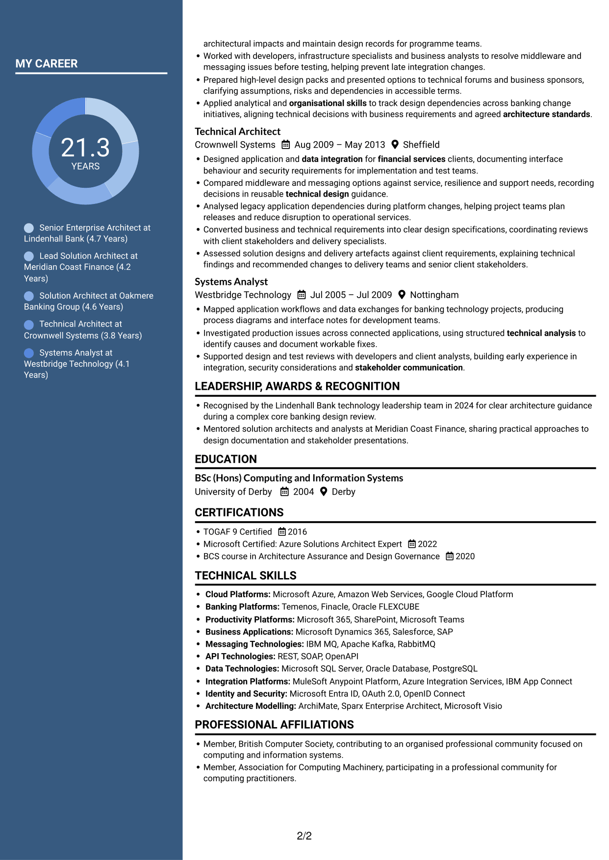 CV example — page 2